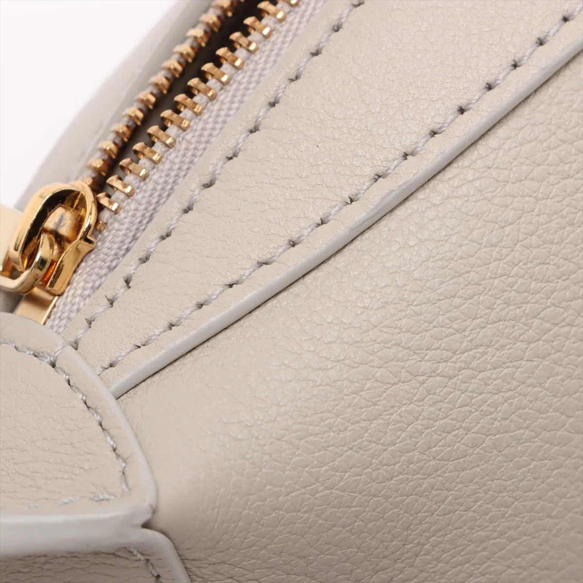 Mini Romy Leather Shoulder Bag, Beige — view 10