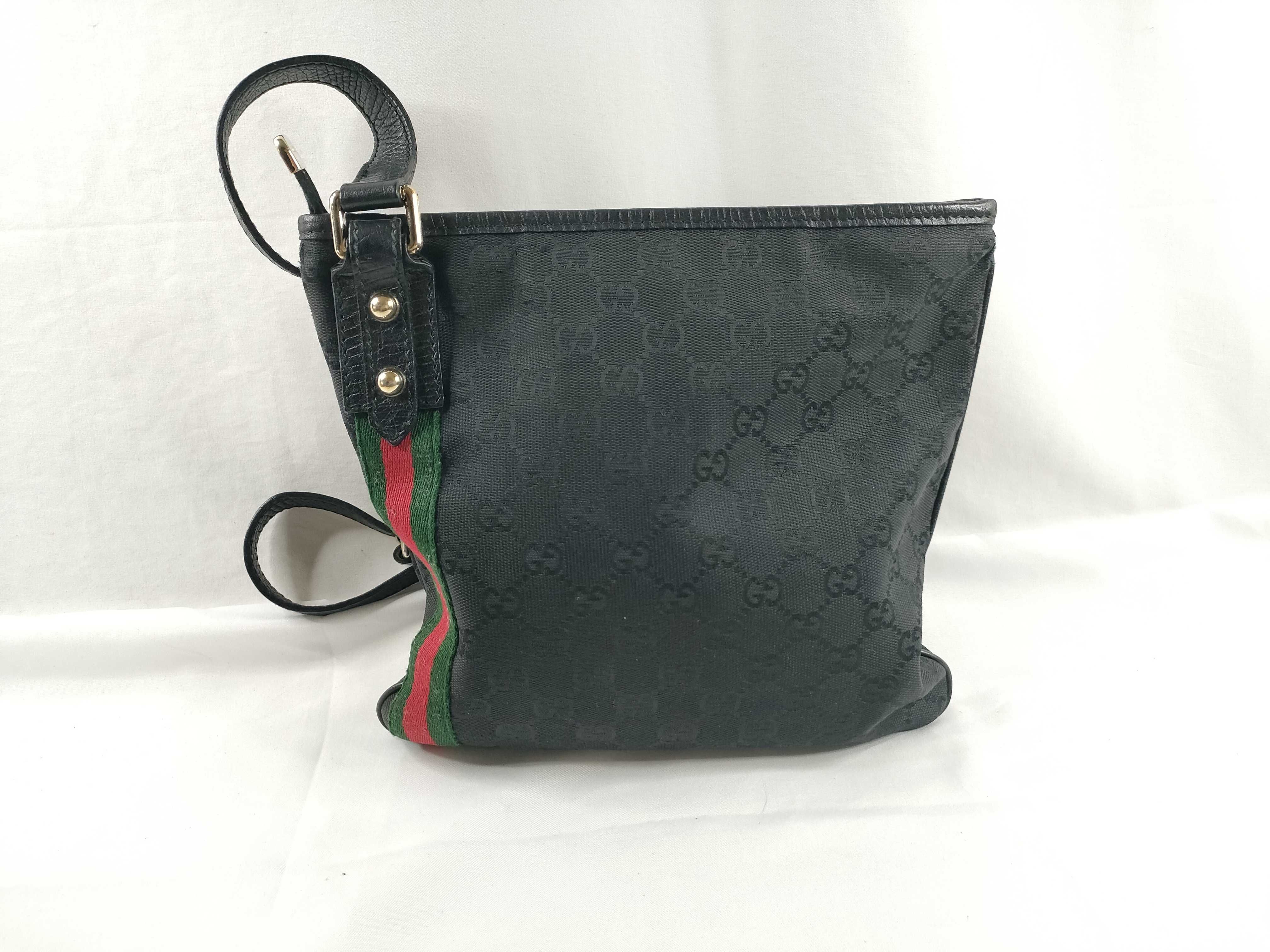 GG Canvas Shoulder Bag, Sherry Black Canvas 144388