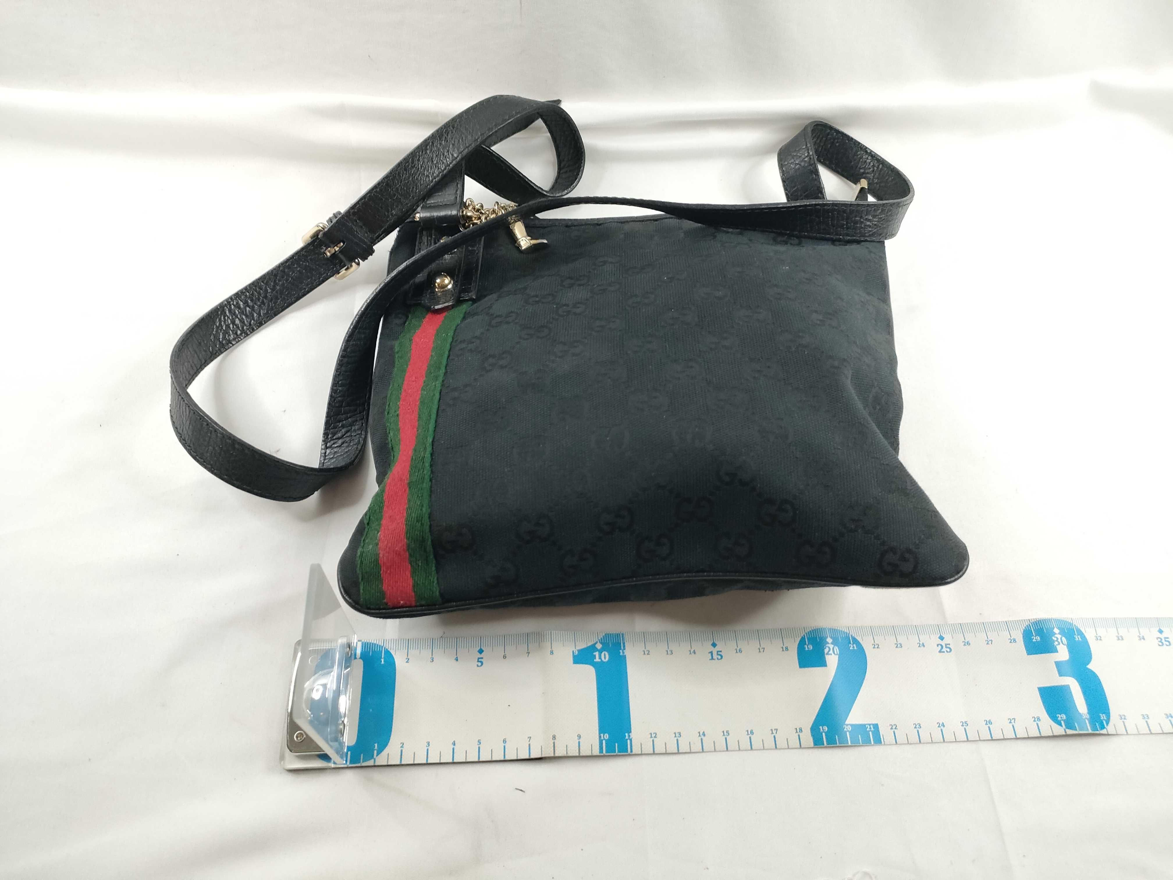 GG Canvas Shoulder Bag, Sherry Black Canvas 144388 — view 2