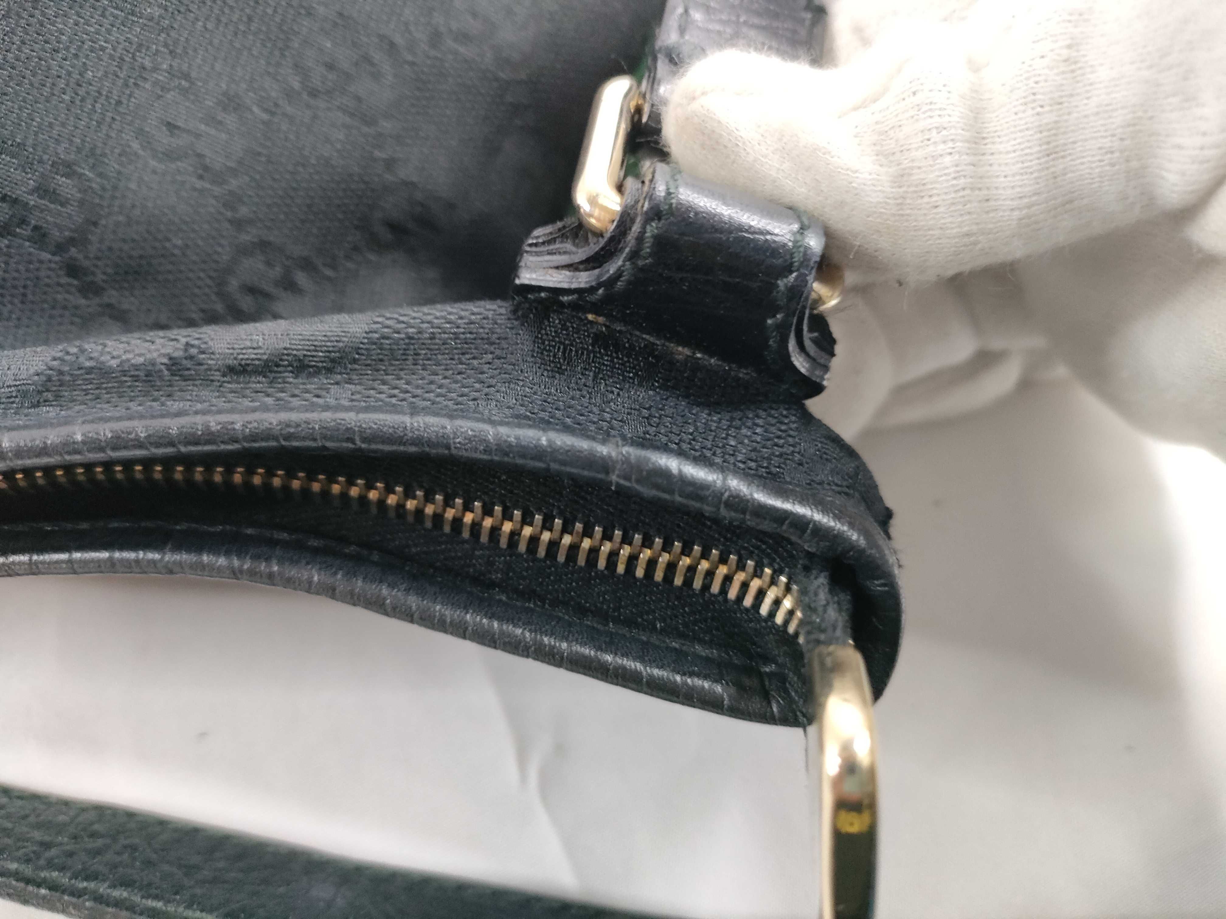 GG Canvas Shoulder Bag, Sherry Black Canvas 144388 — view 8