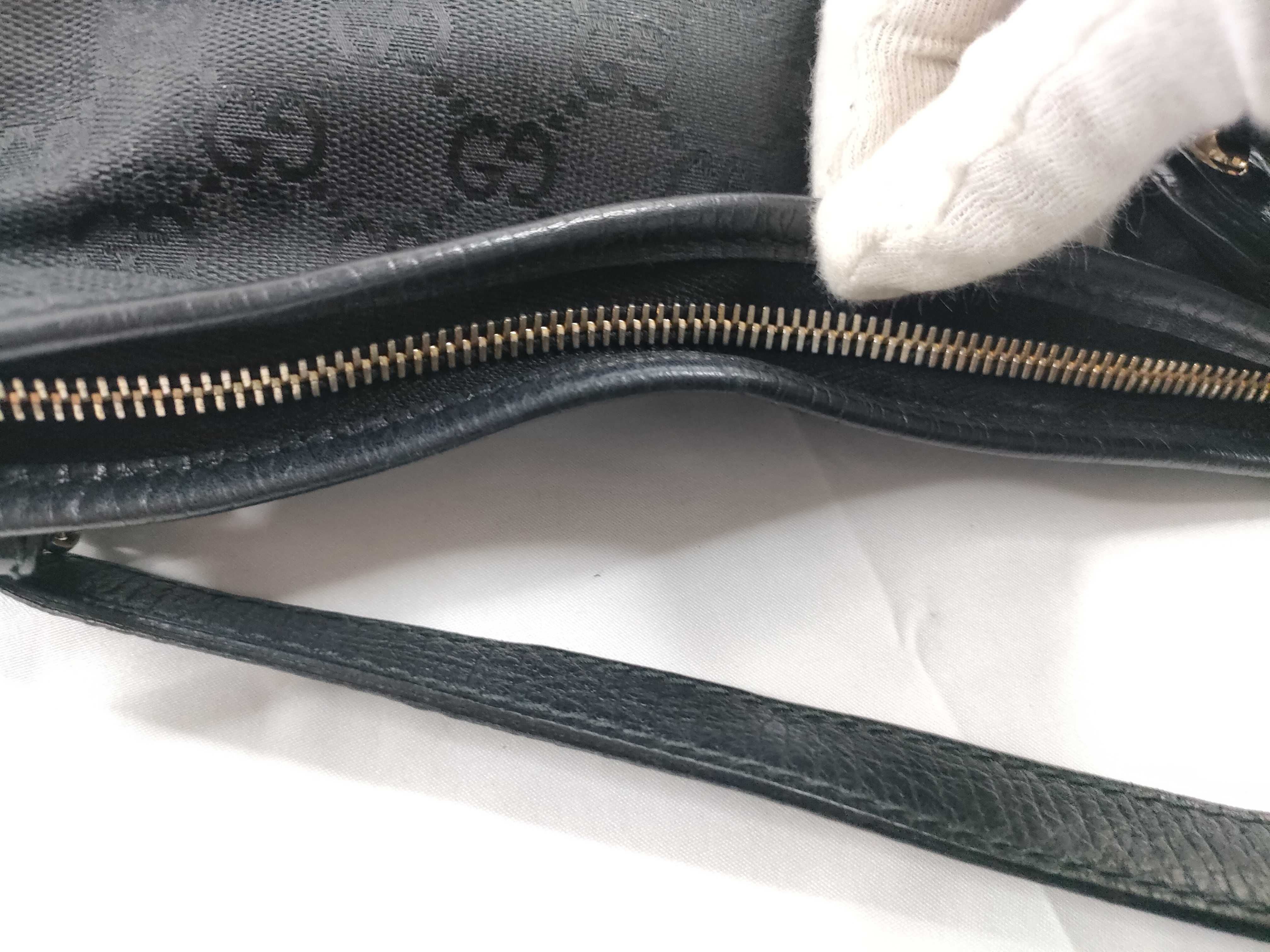 GG Canvas Shoulder Bag, Sherry Black Canvas 144388 — view 9