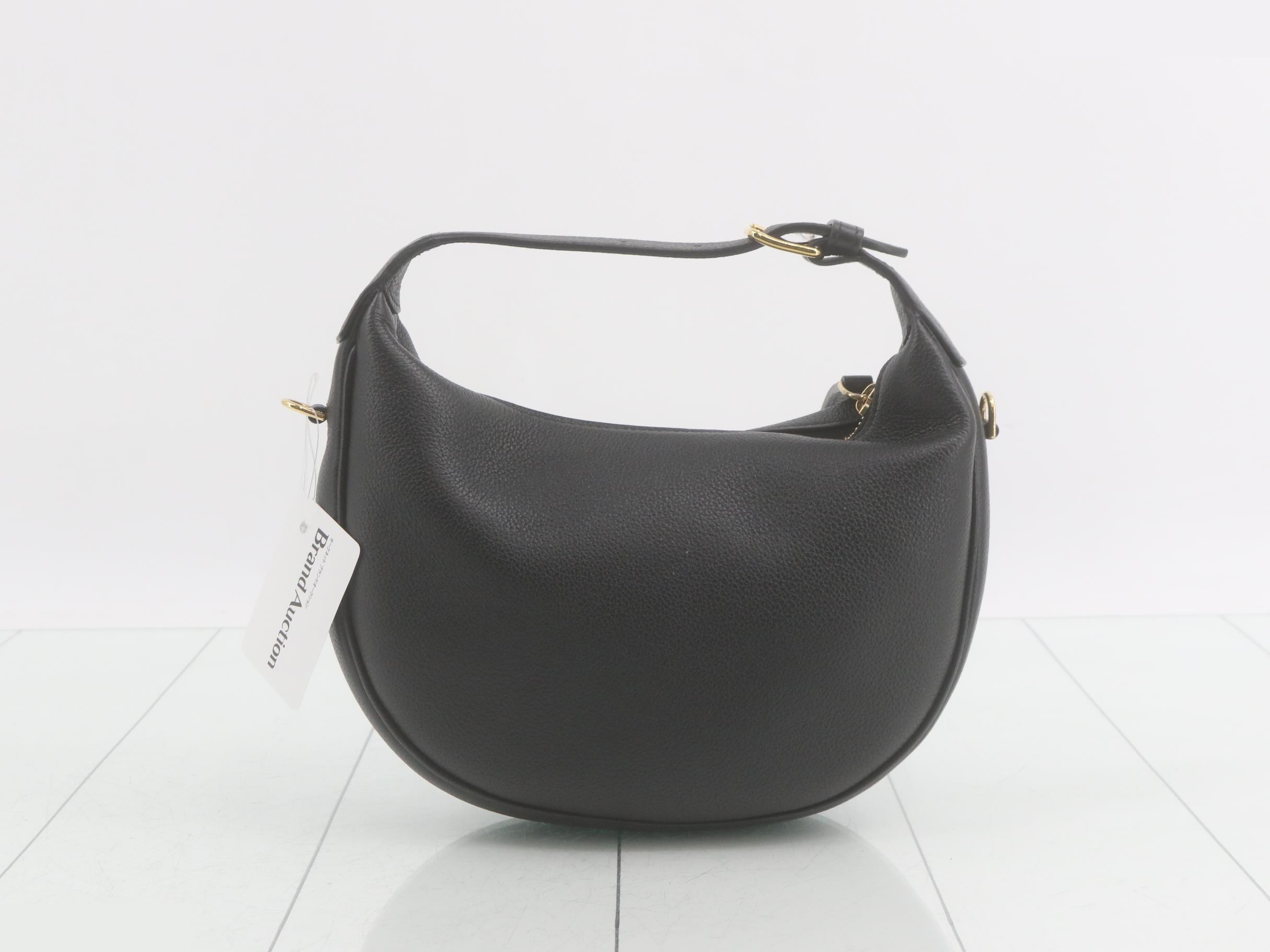 Leather 2-Way Handbag, Black — view 2