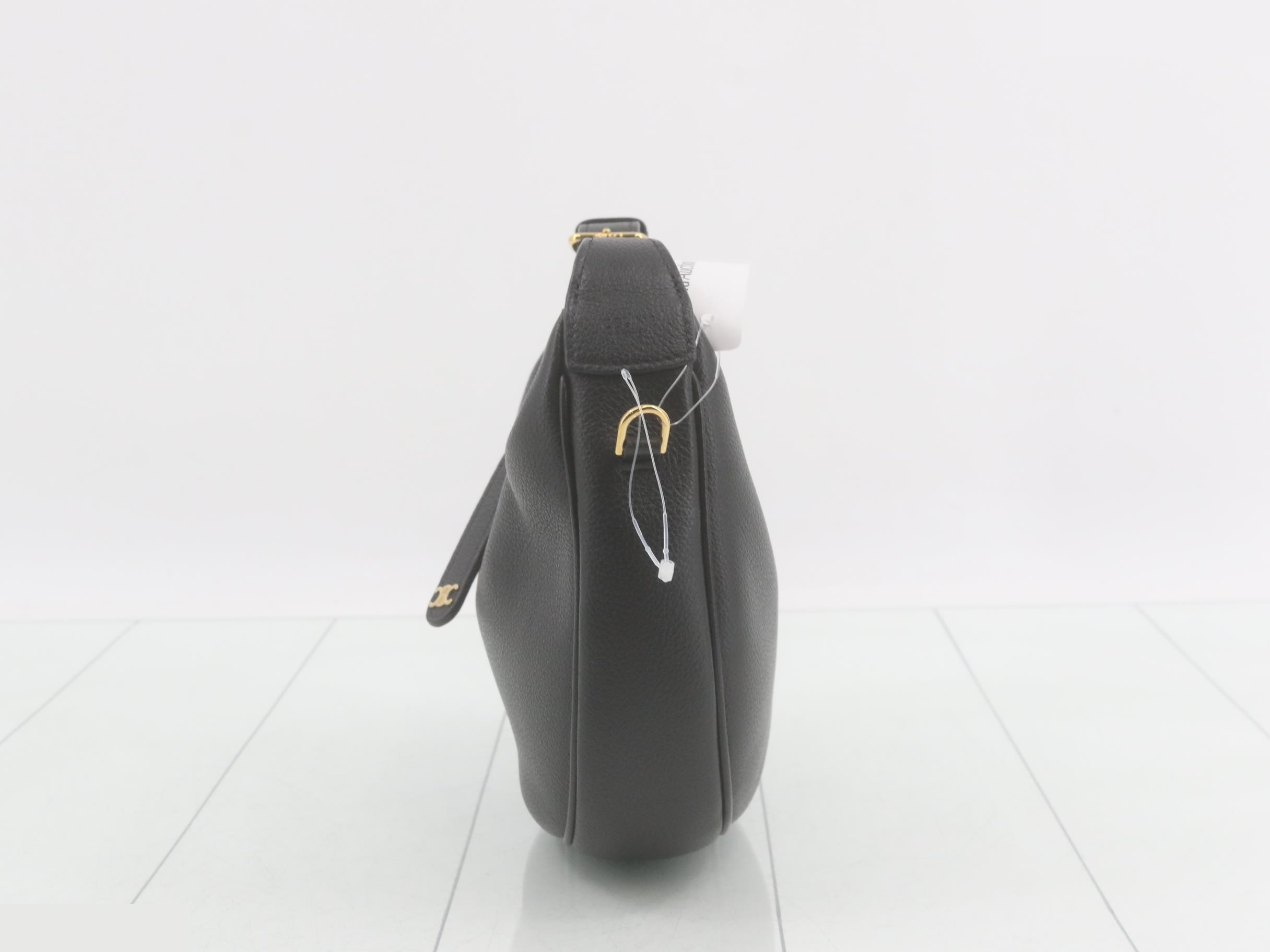 Leather 2-Way Handbag, Black — view 3