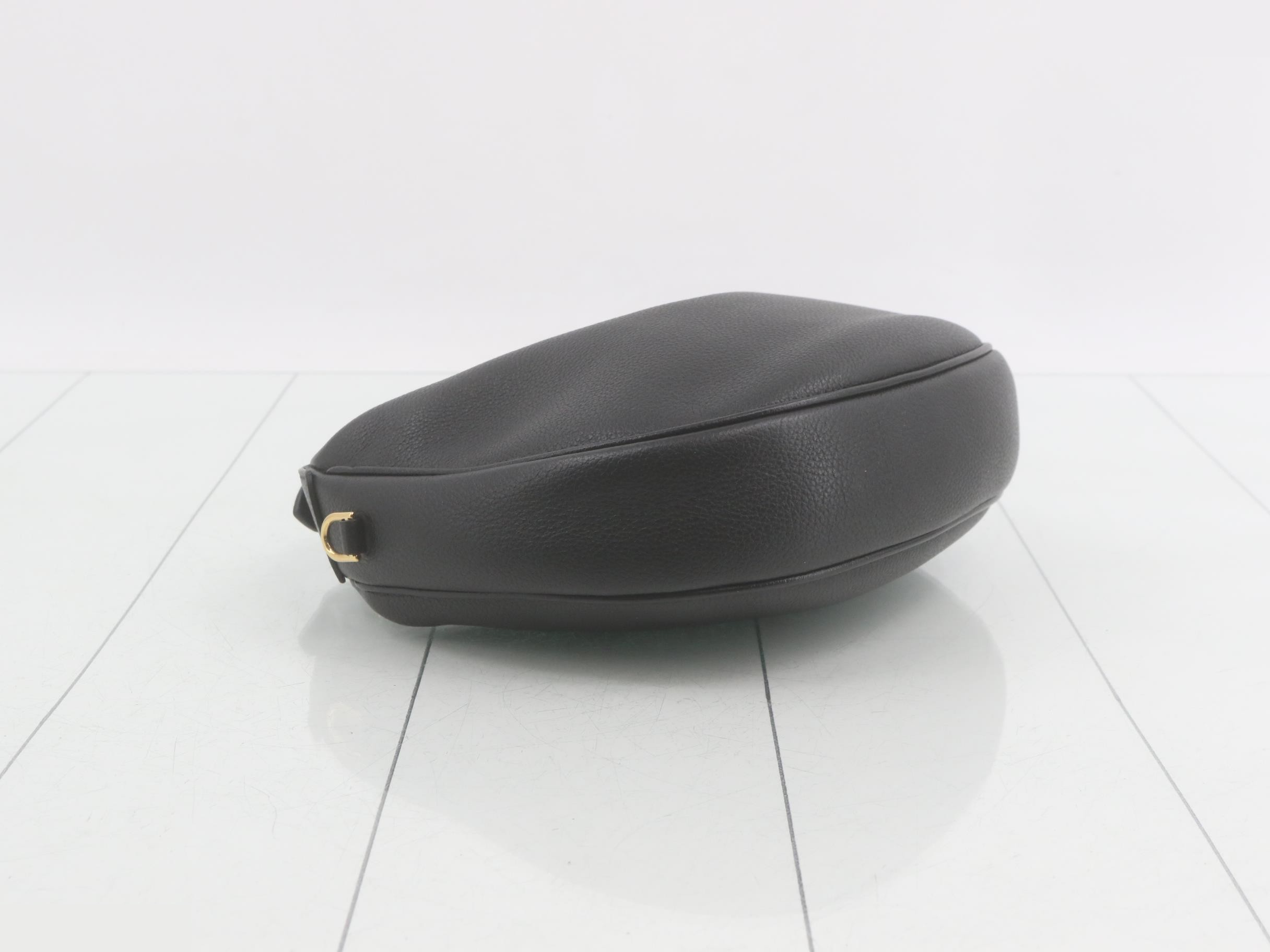 Leather 2-Way Handbag, Black — view 5