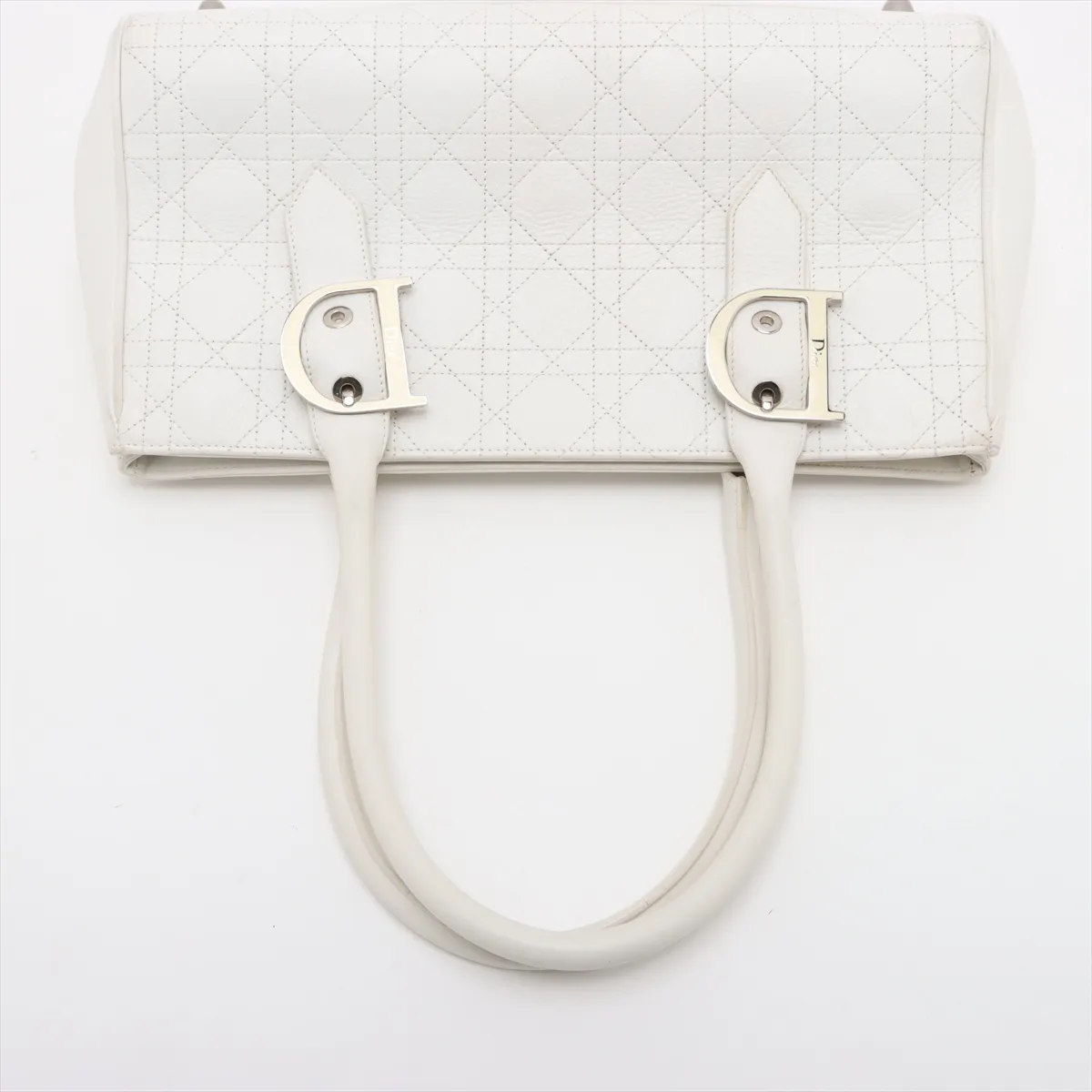 Cannage Leather Handbag White — view 5