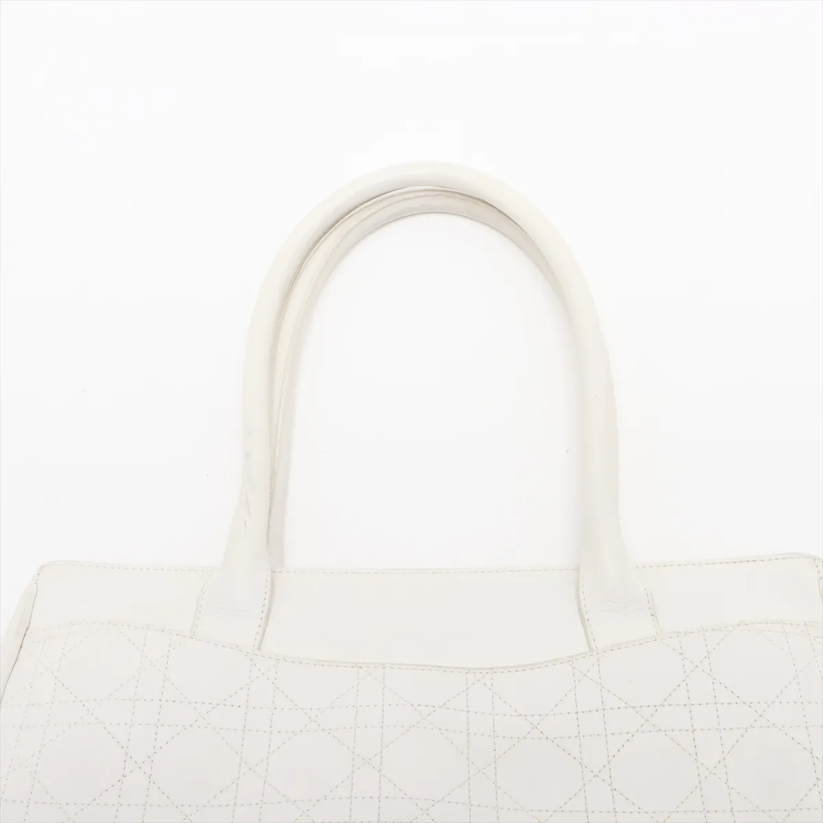 Cannage Leather Handbag White — view 6