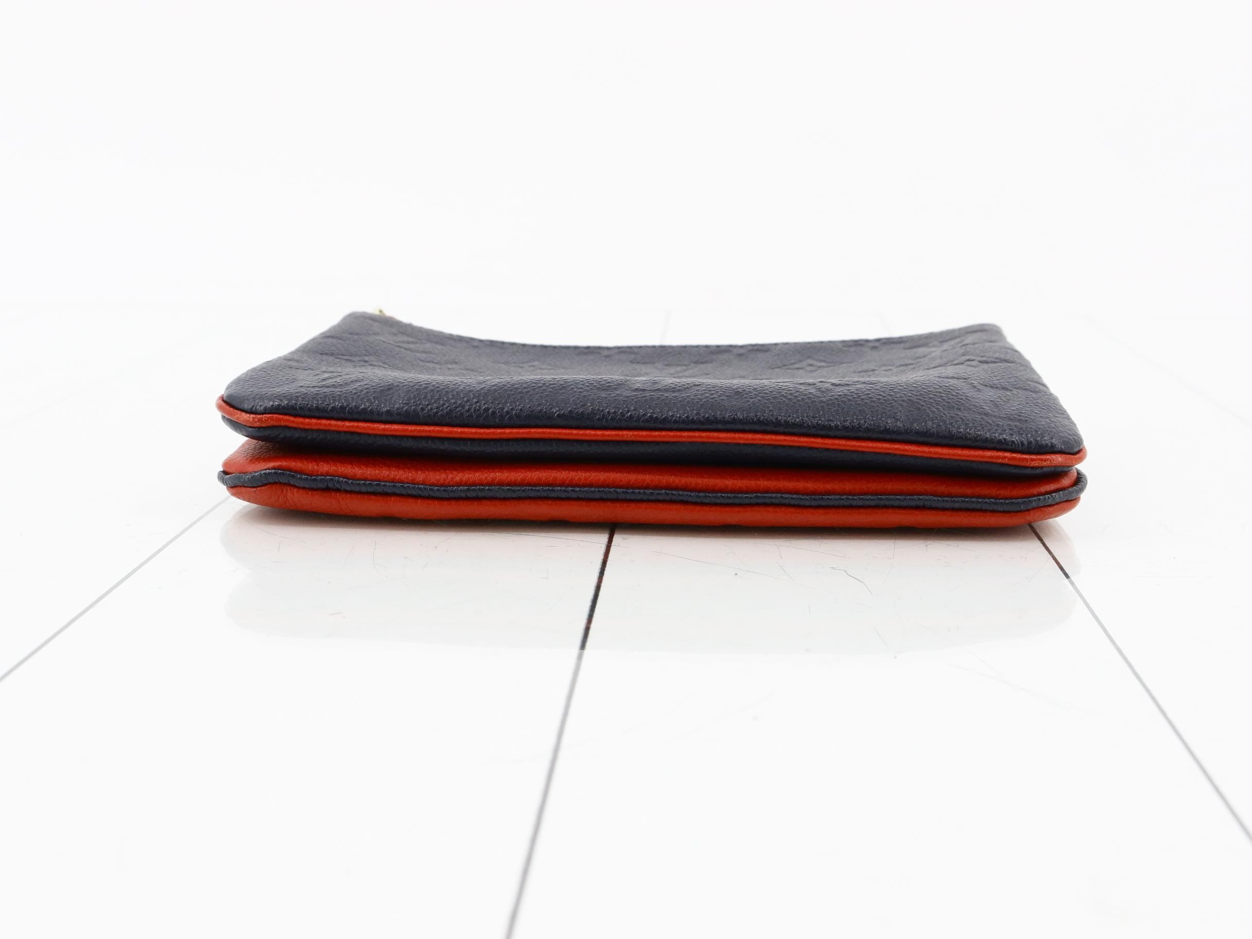 Pochette Double Zip Marine Rouge — view 3