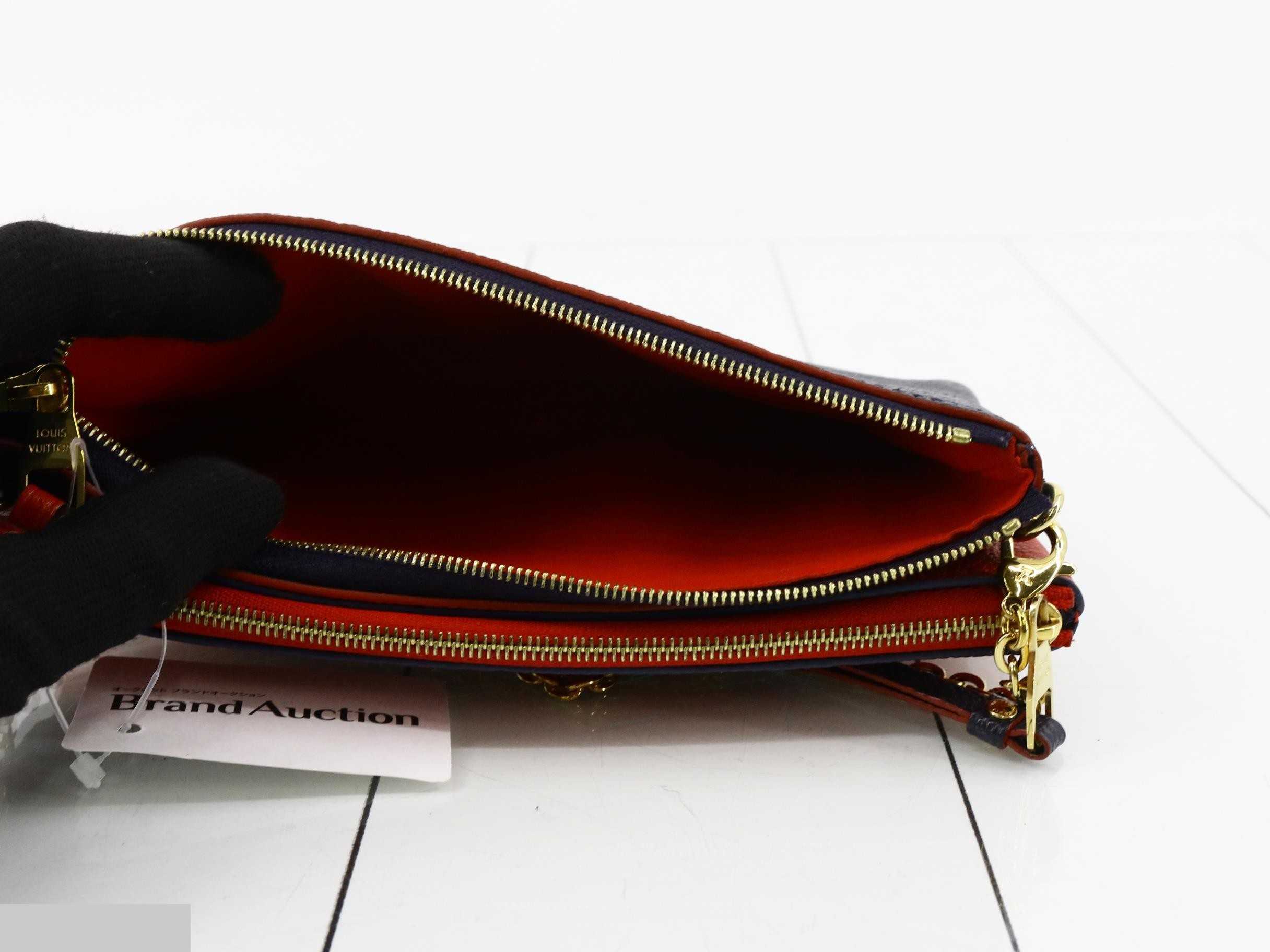 Pochette Double Zip Marine Rouge — view 4