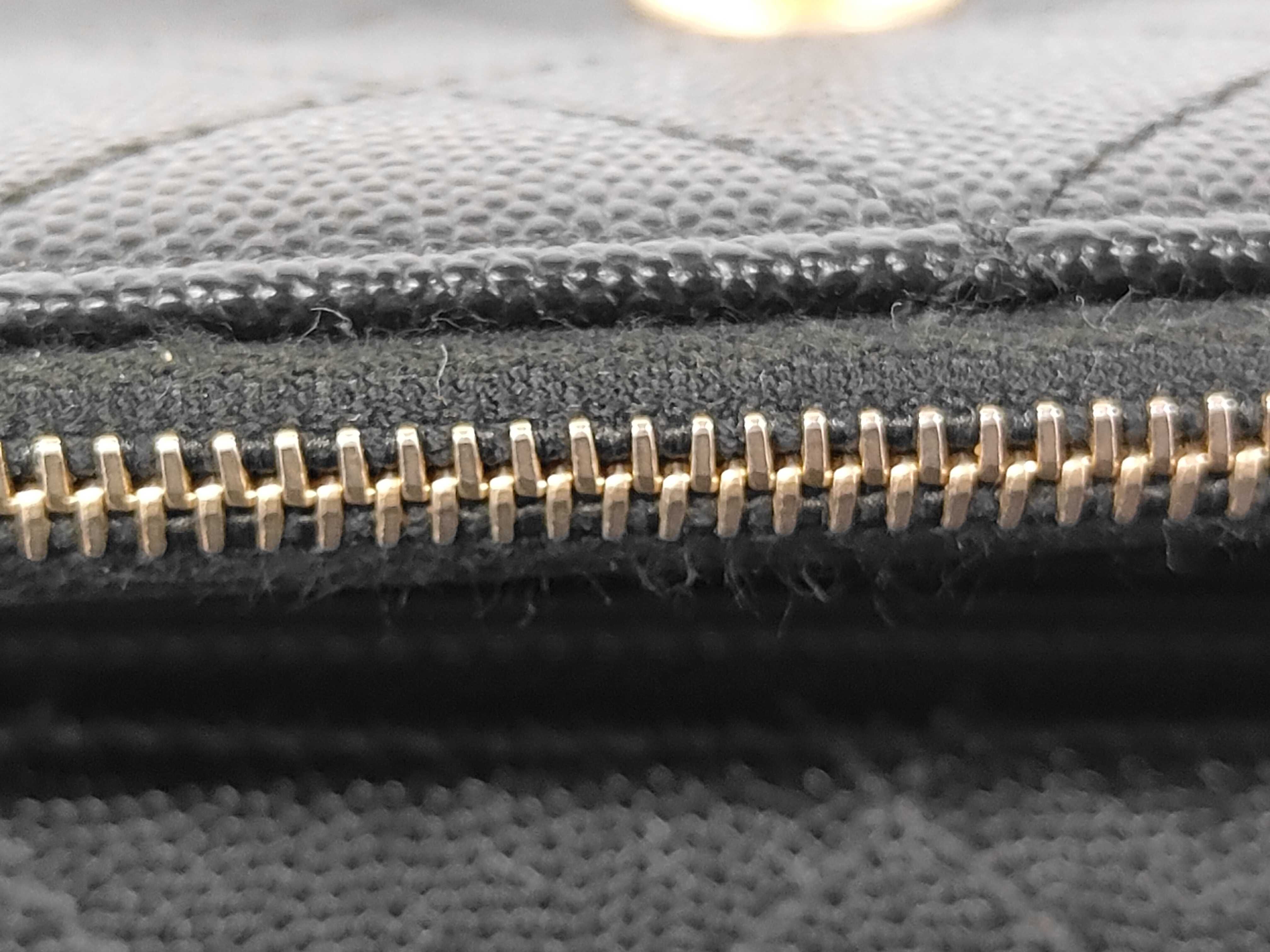 Chain Around Flap Shoulder Bag, Black Leather, Coin Charm, Gold Hardware. — view 6
