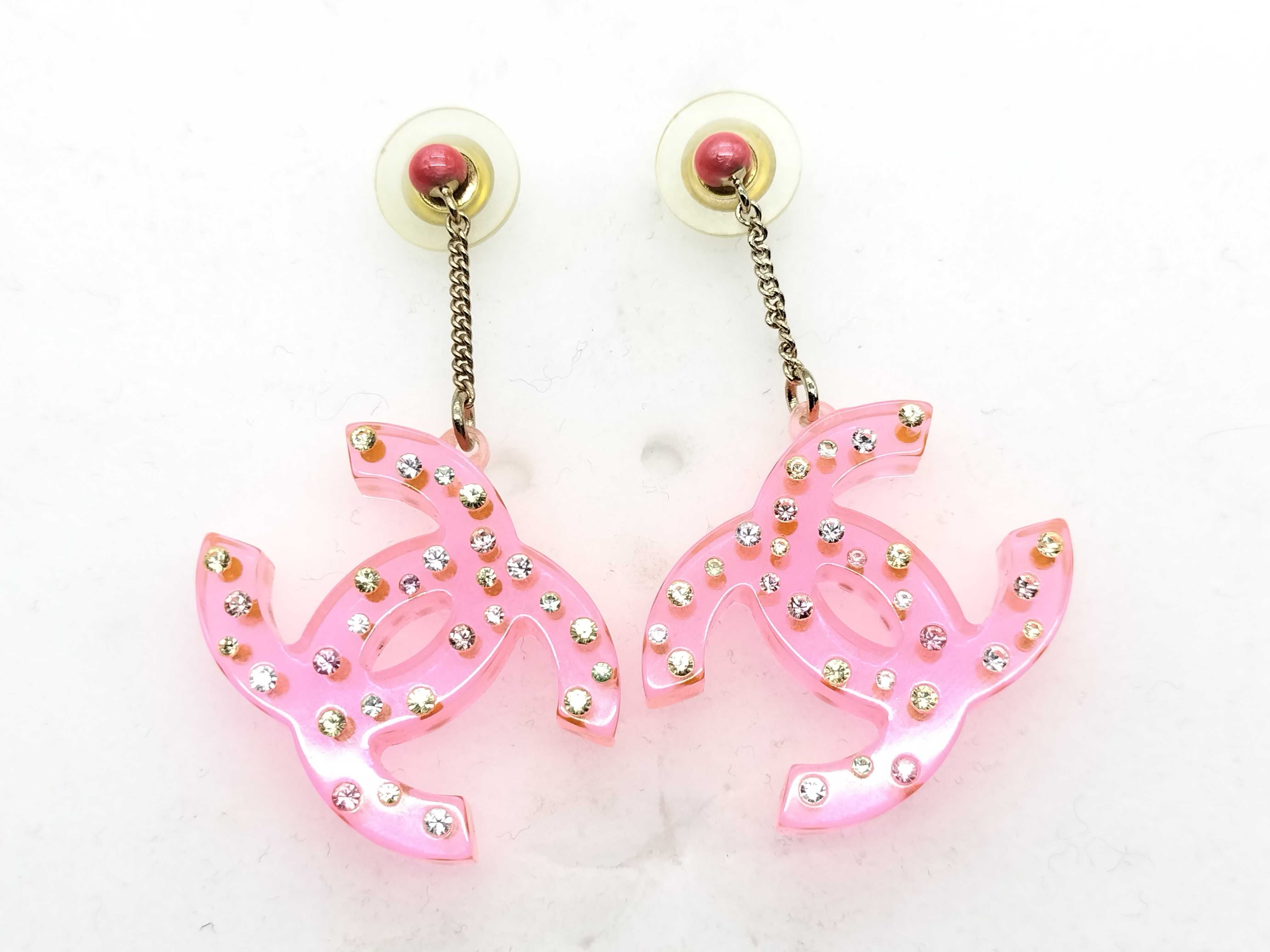 04A Coco Rhinestone Earrings, Pink, Large, 1 Earring