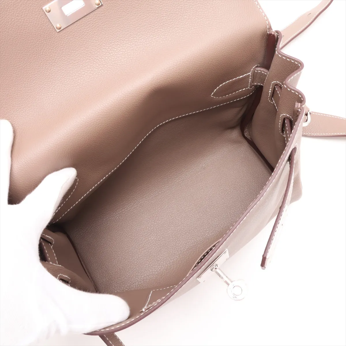 [Individually packaged] Hermes Kelly Messenger PM Evercolor Etoupe Silver Hardware K: 2025 — view 6