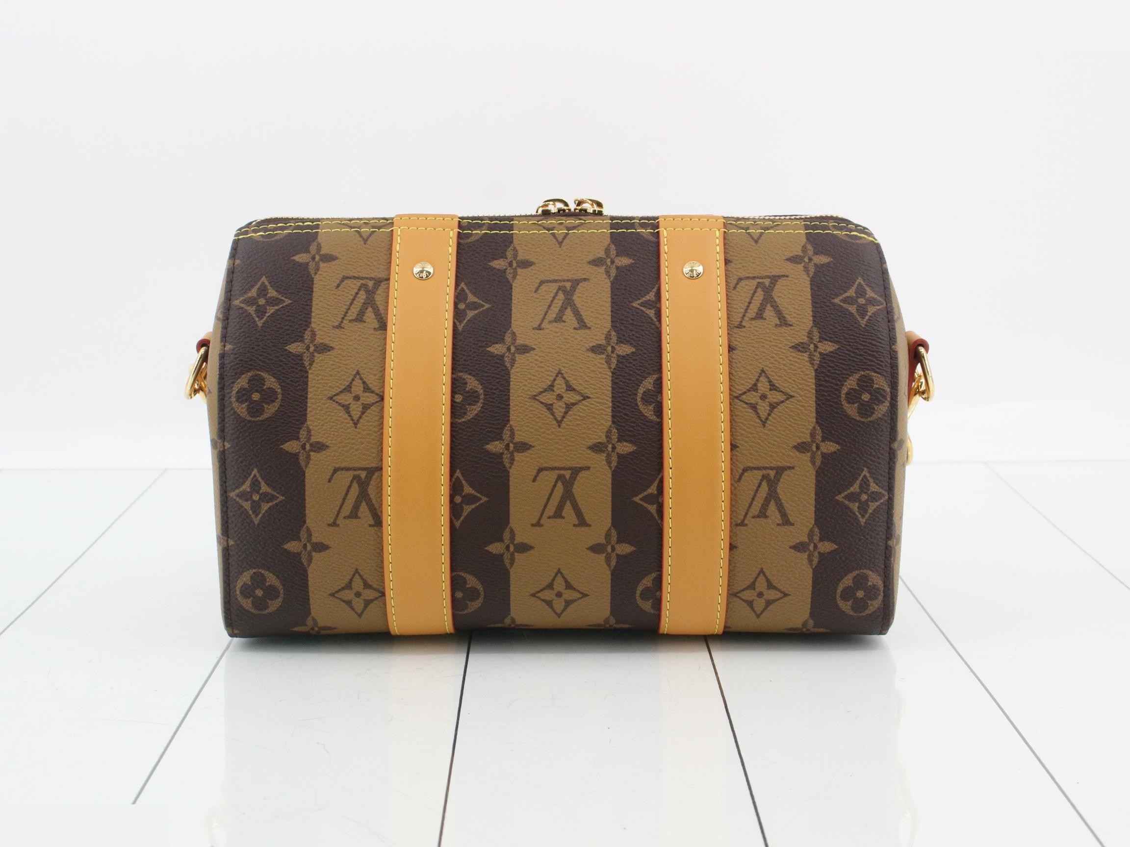 Monogram Stripe City Keepall Shoulder Bag — view 2