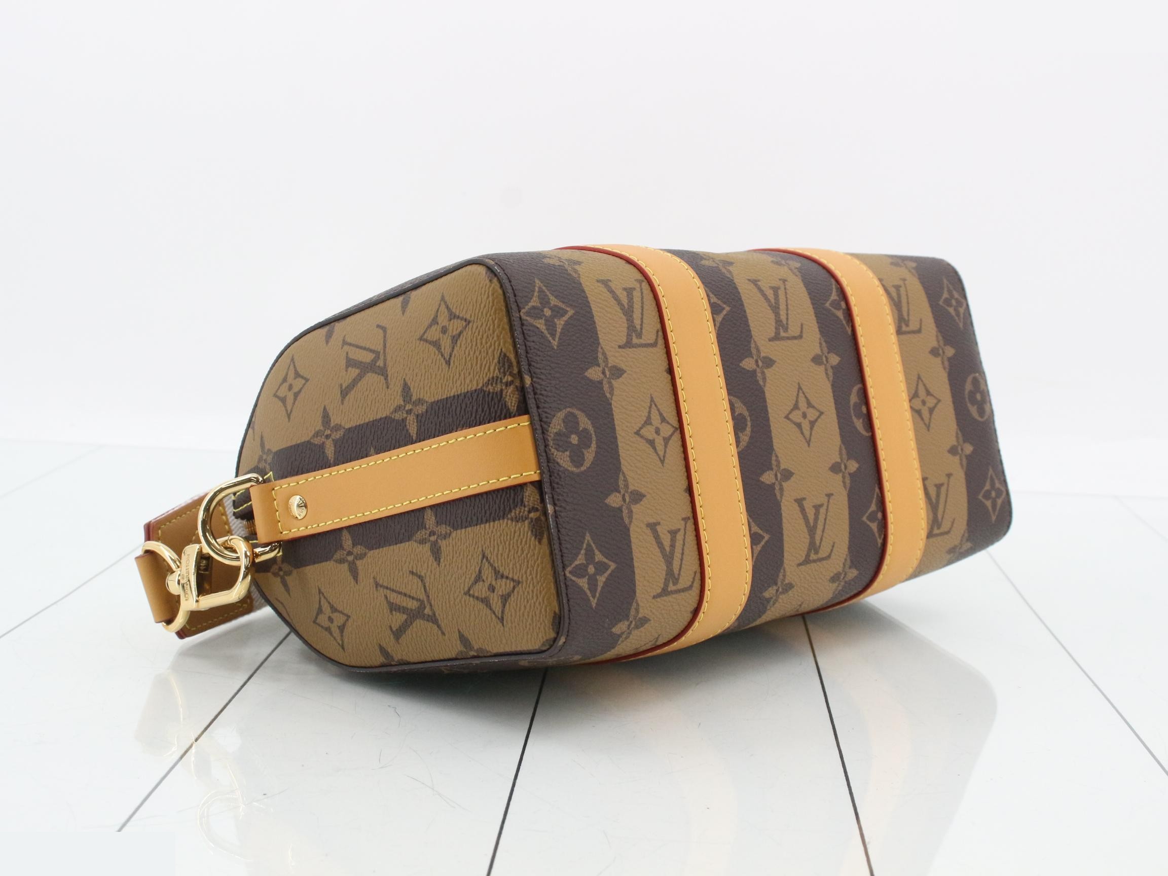 Monogram Stripe City Keepall Shoulder Bag — view 5
