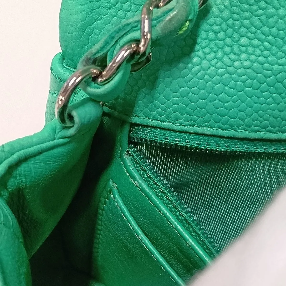 Mini Matelassé 20 Caviar Skin Single Flap Single Chain Bag, Green, Silver Hardware, 17920482, Serial Number 17-series, A69900 — view 13