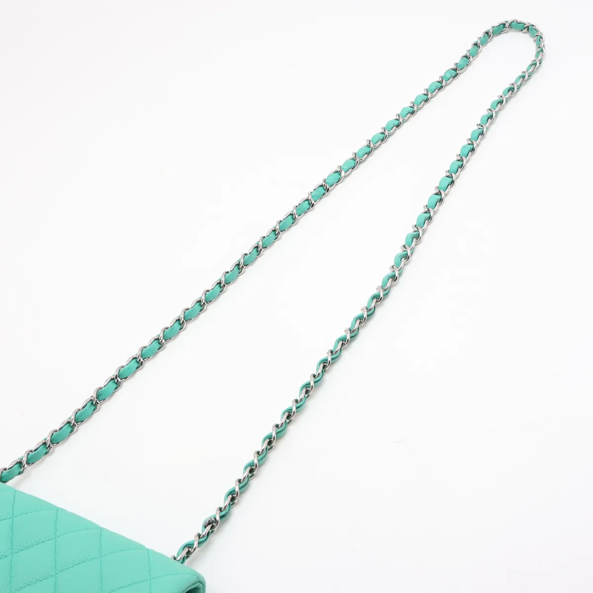 Mini Matelassé 20 Caviar Skin Single Flap Single Chain Bag, Green, Silver Hardware, 17920482, Serial Number 17-series, A69900 — view 5