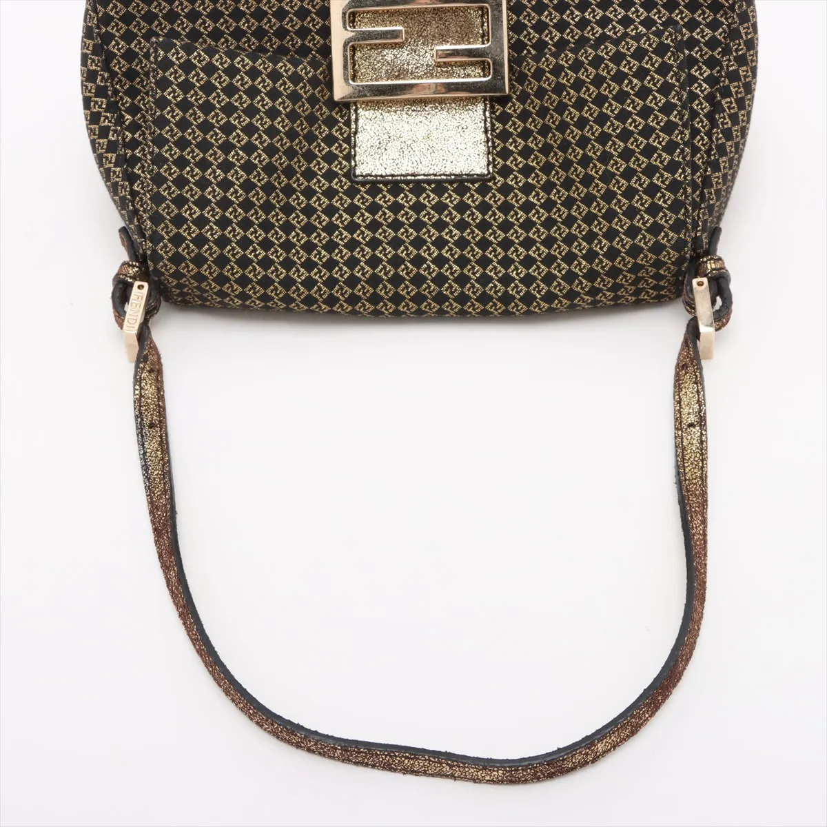 Mamma Bucket Canvas x Leather Shoulder Bag Gold 8BR180 — view 5