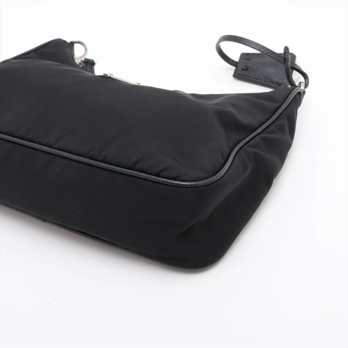 Tessuto Nylon x Leather Shoulder Bag, Black — view 3