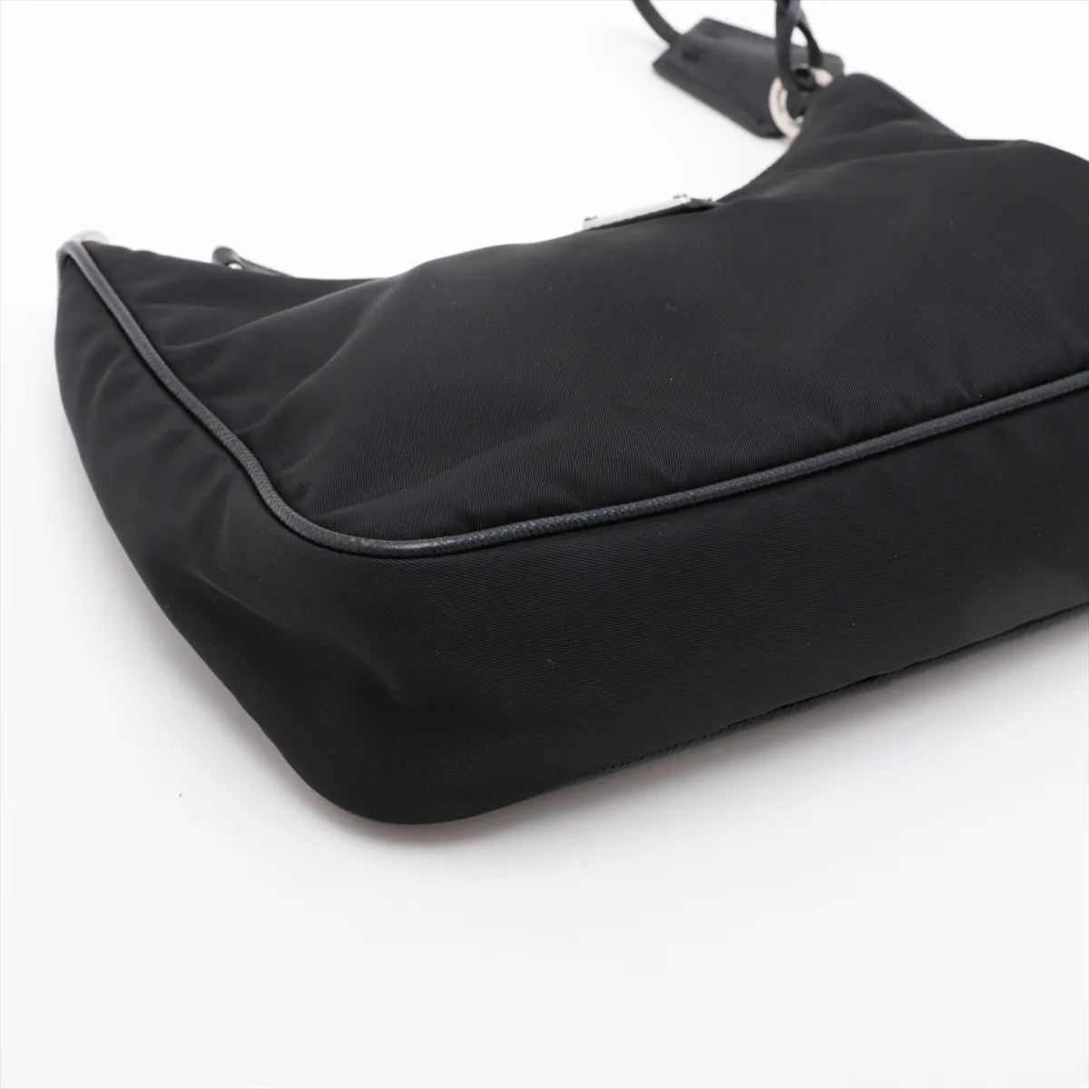 Tessuto Nylon x Leather Shoulder Bag, Black — view 4