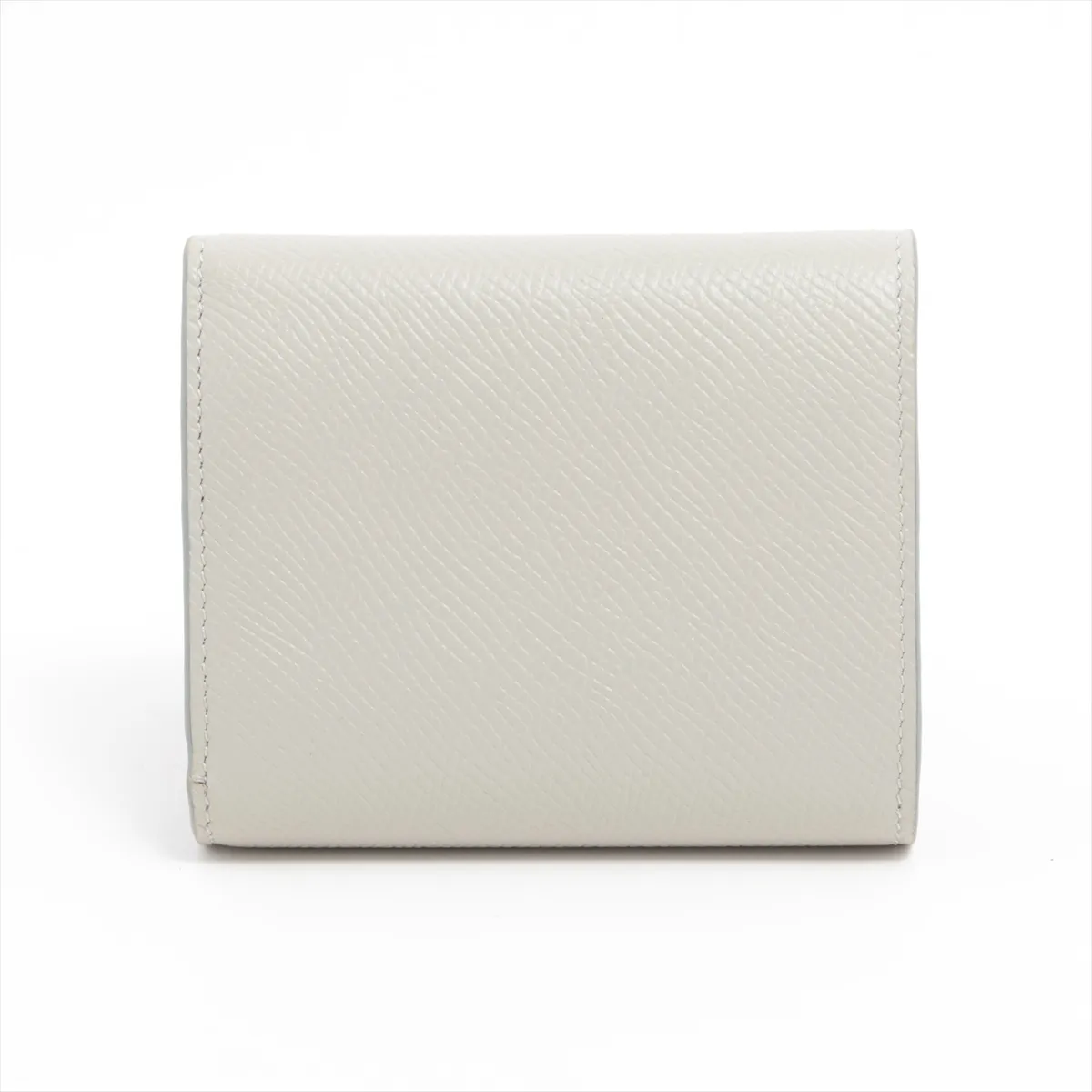 Small Trifold Wallet Leather Compact Wallet Gray with Initials — view 2