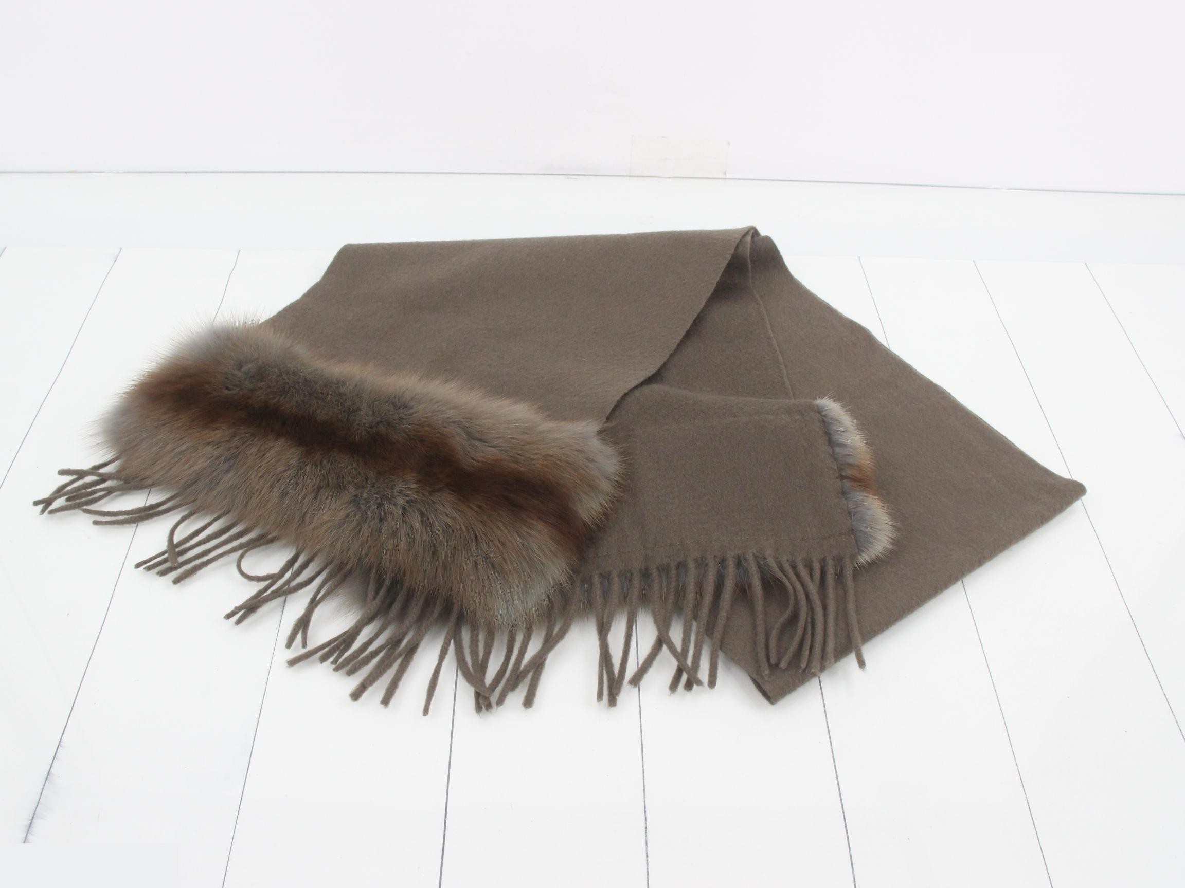 scarf, 100% cashmere, fur. — view 2