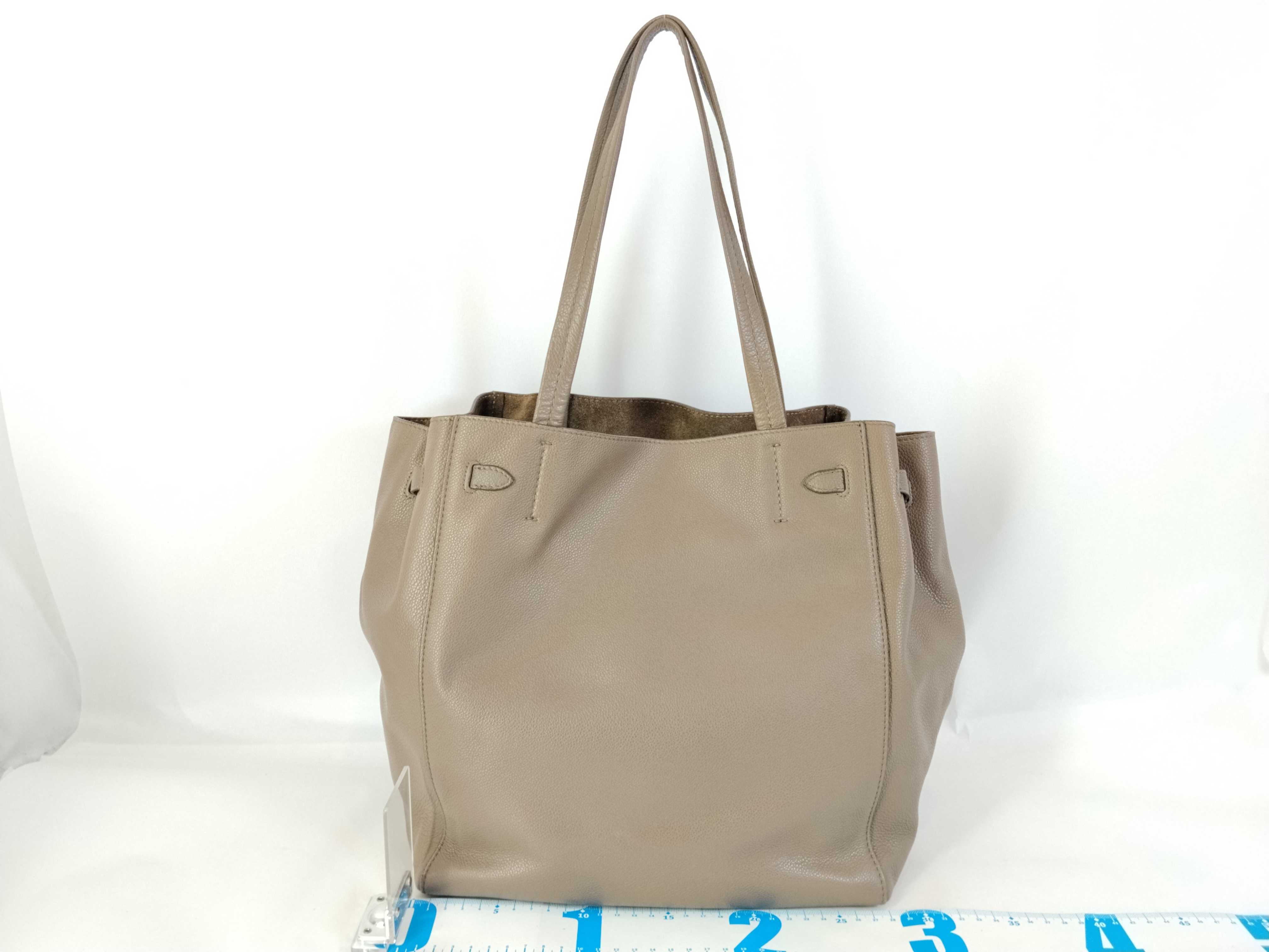 Cabas Phantom Leather Medium Tote Bag, Brown Tote Bag — view 2