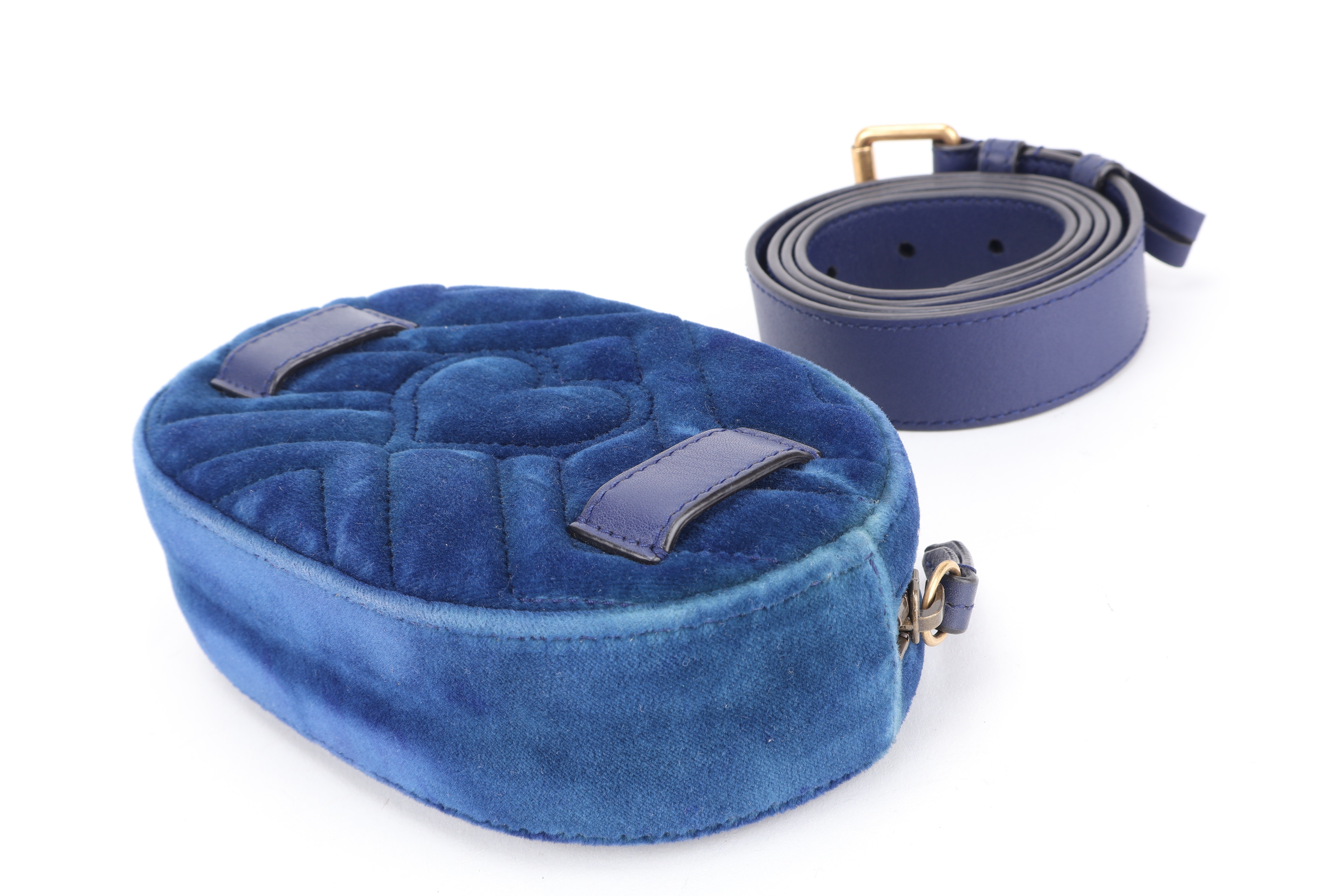 MARMONT BELT BAG BLUE SUEDE GHW — view 4