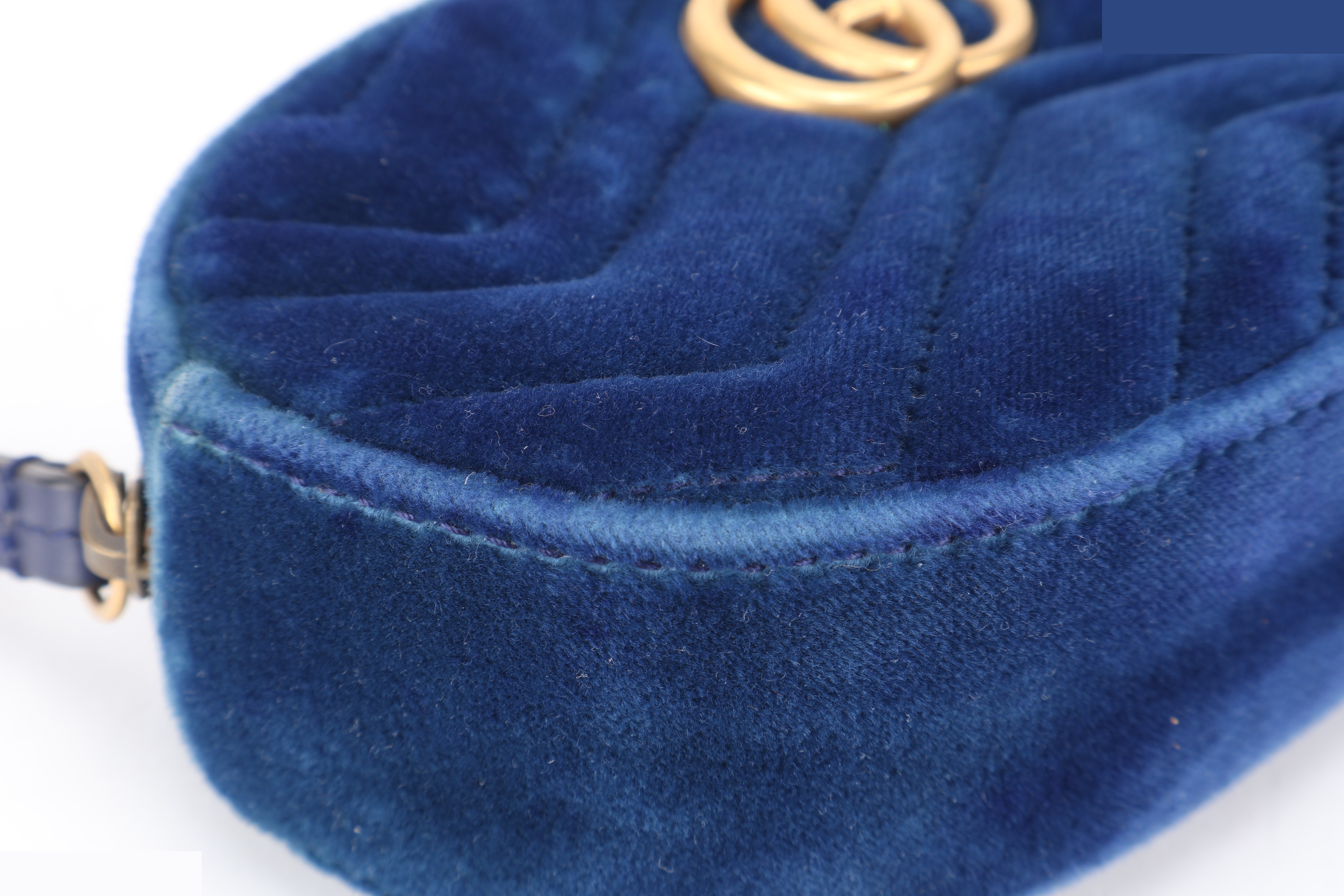 MARMONT BELT BAG BLUE SUEDE GHW — view 6