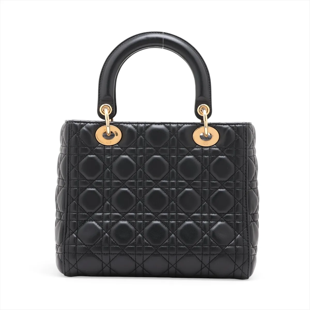 Cannage Lady Dior Leather 2-Way Handbag, Black — view 2