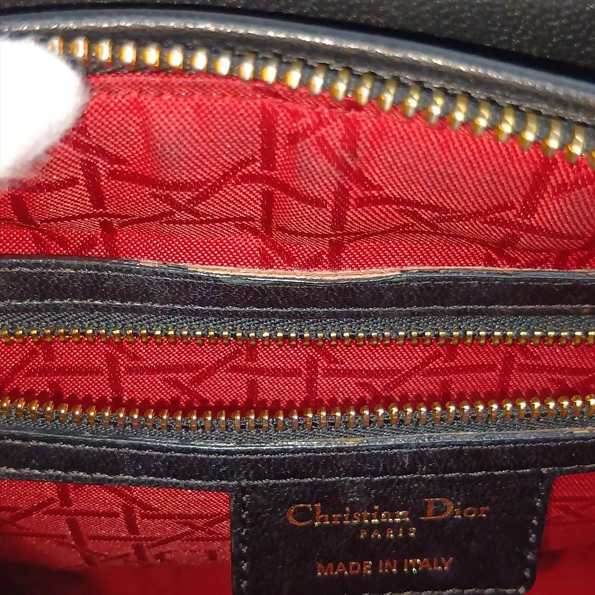 Cannage Lady Dior Leather 2-Way Handbag, Black — view 15