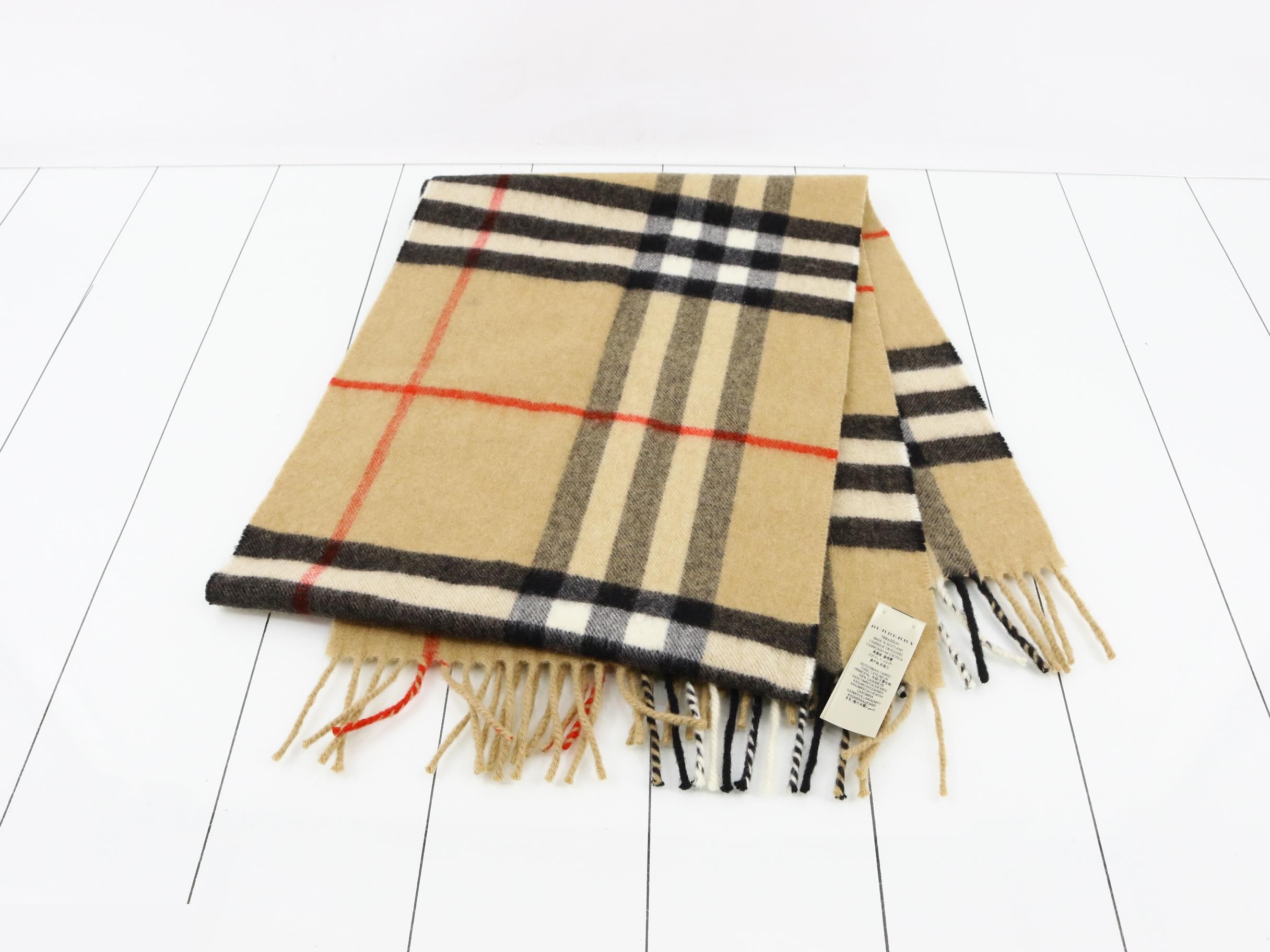 scarf, brown/checked. — view 3