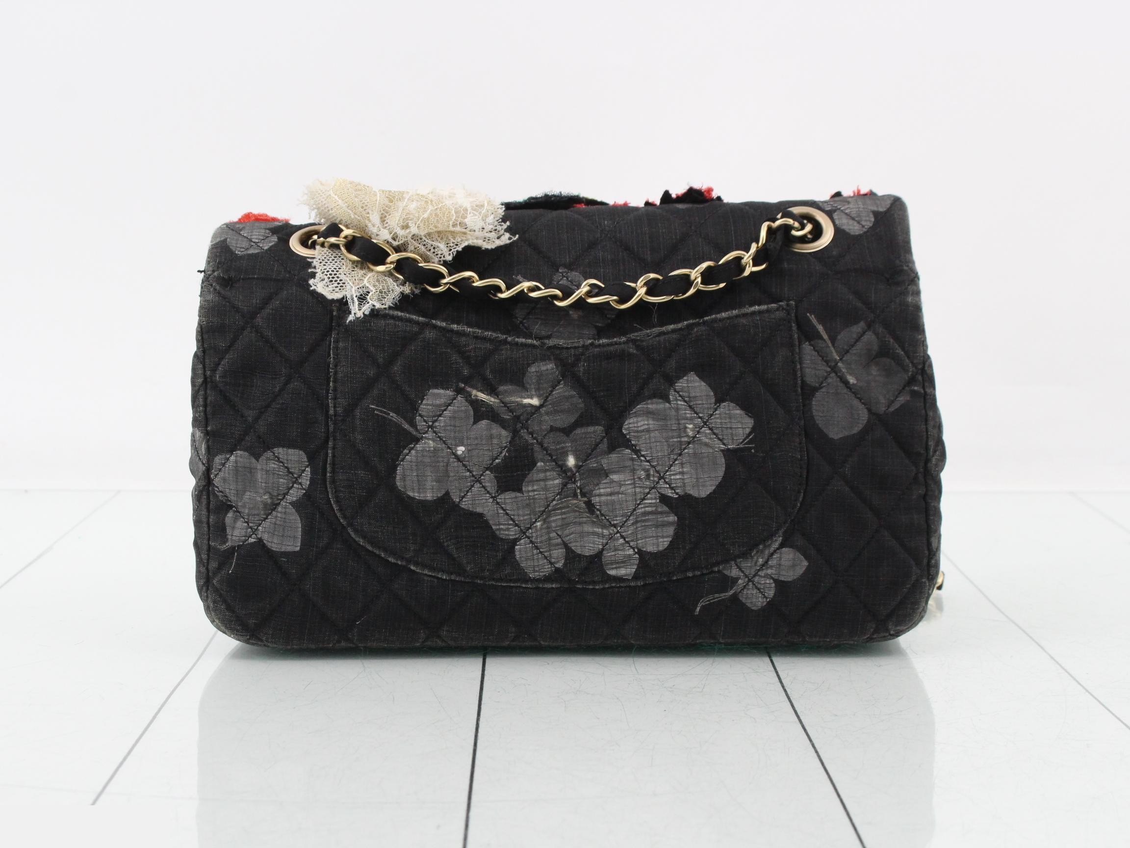 Matelassé Flower Motif Double Chain Shoulder Bag — view 2