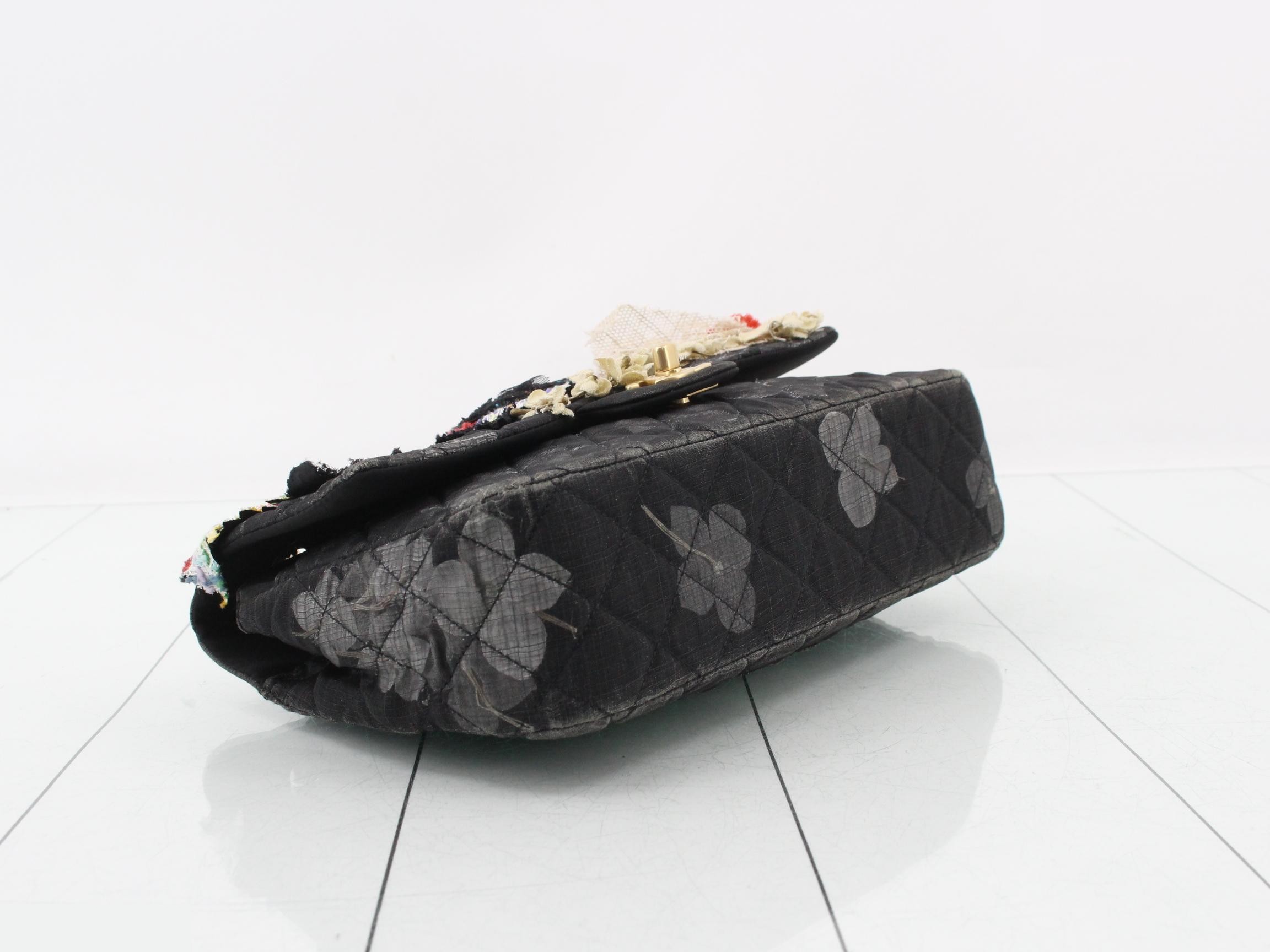 Matelassé Flower Motif Double Chain Shoulder Bag — view 5