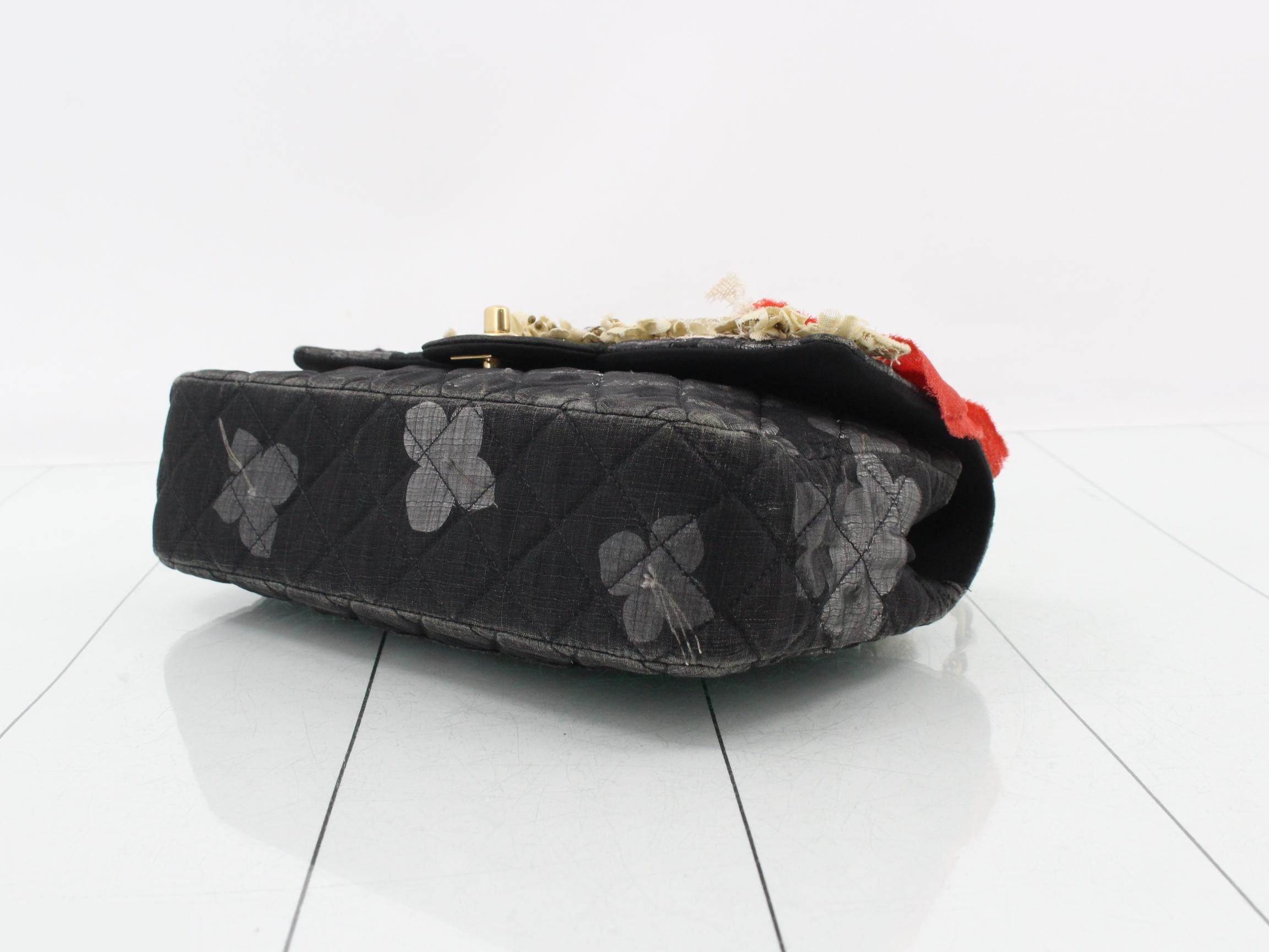 Matelassé Flower Motif Double Chain Shoulder Bag — view 6