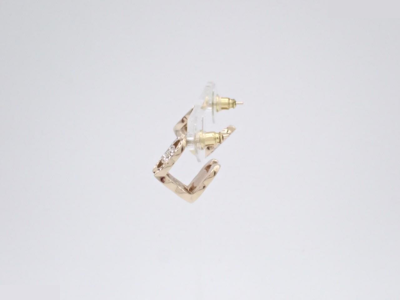 Earrings B23B Triple Coco Mark Stone Square Height 1.3cm — view 3