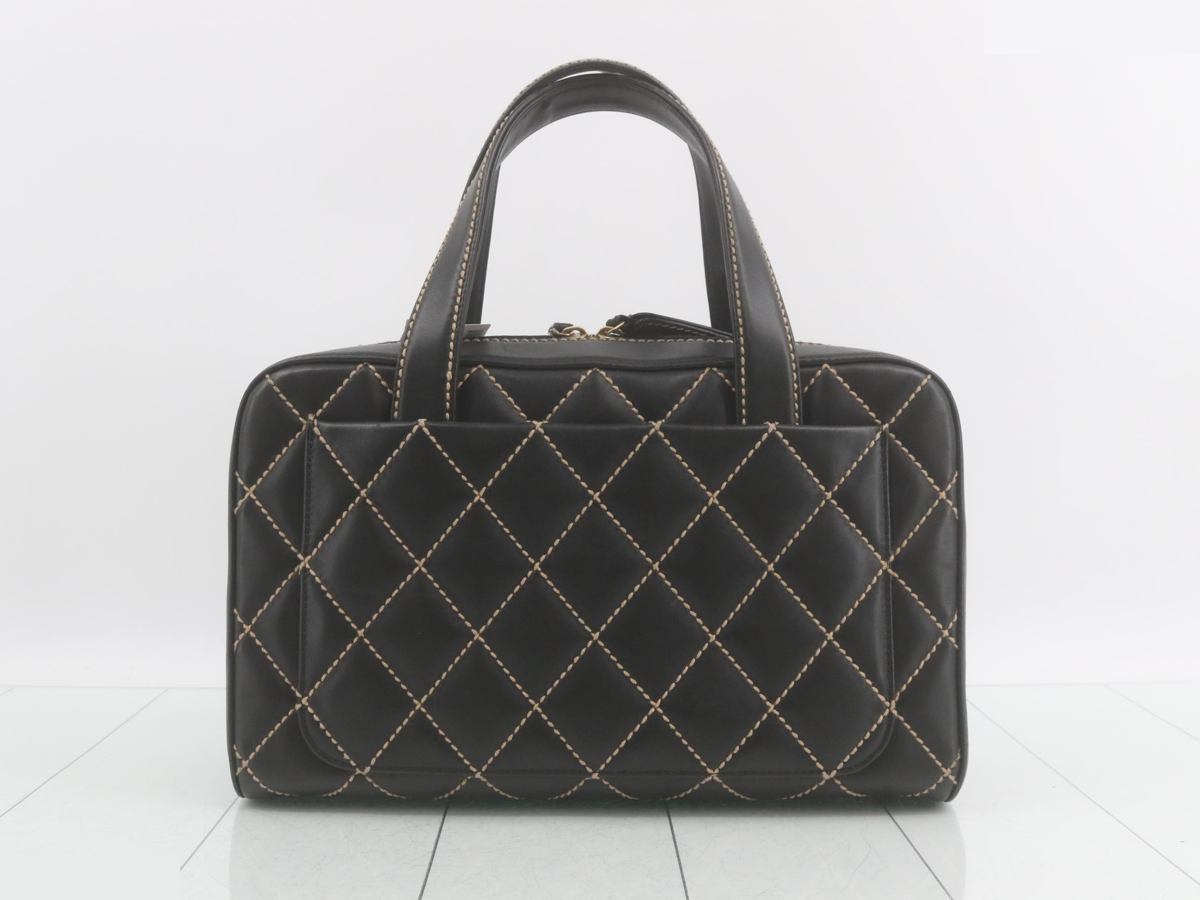 Wild Stitch Handbag, Calfskin, Black, GP, Black, Series 8 — view 2