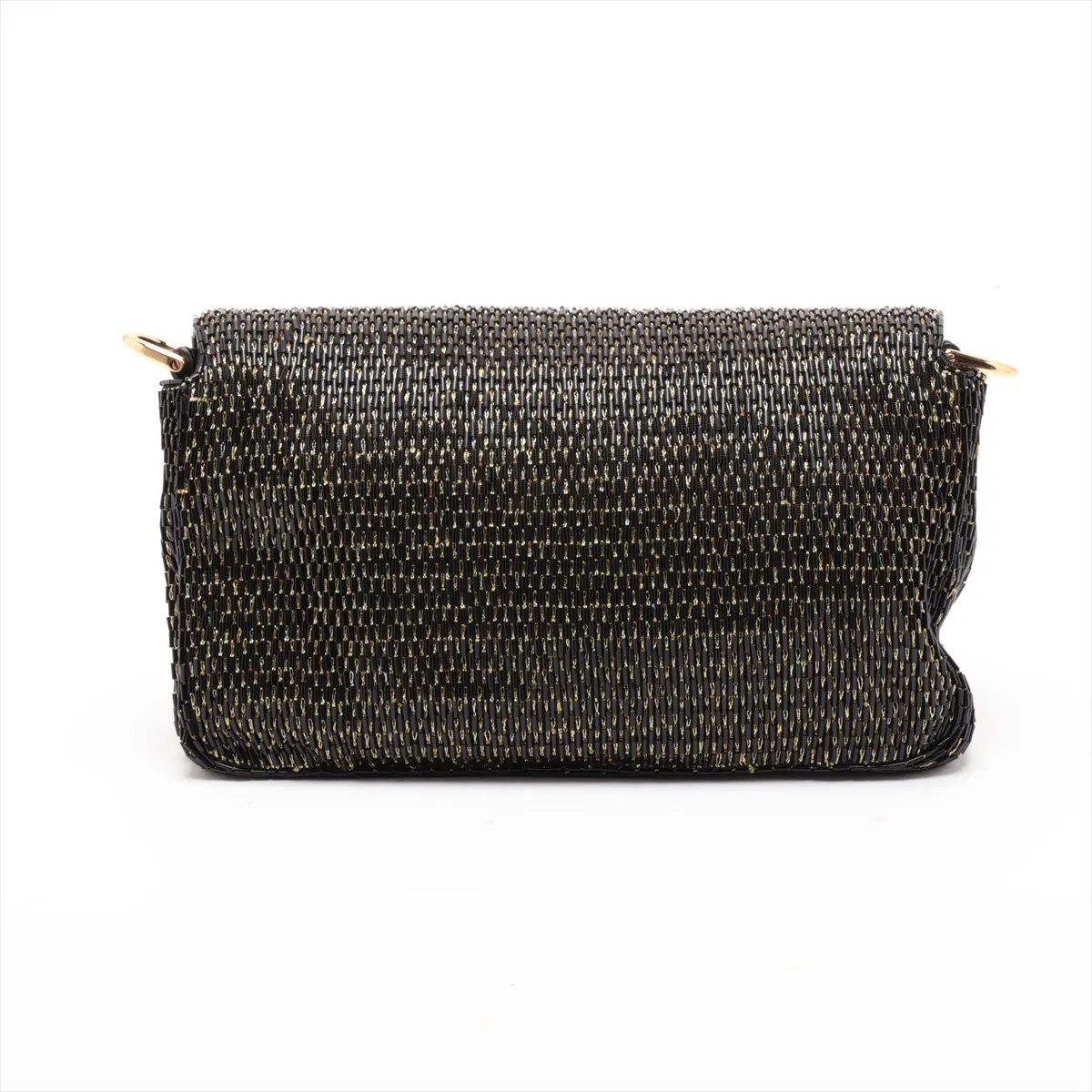 Mini Bucket 8BS017 Beaded Chain Shoulder Bag Gold x Black — view 2