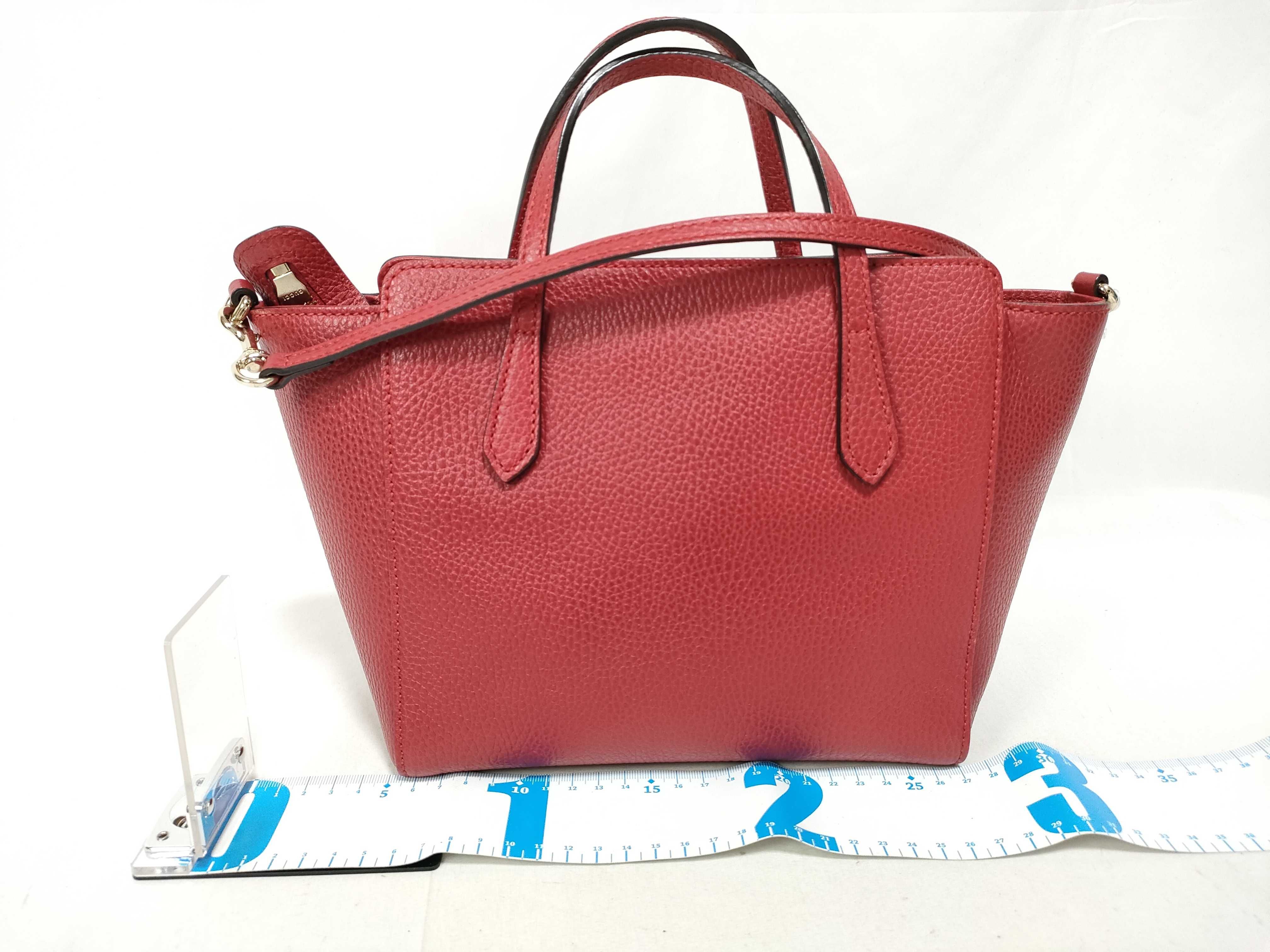 2-Way Handbag 368827 Leather Red ST Dust Bag Name Tag Handbag — view 2