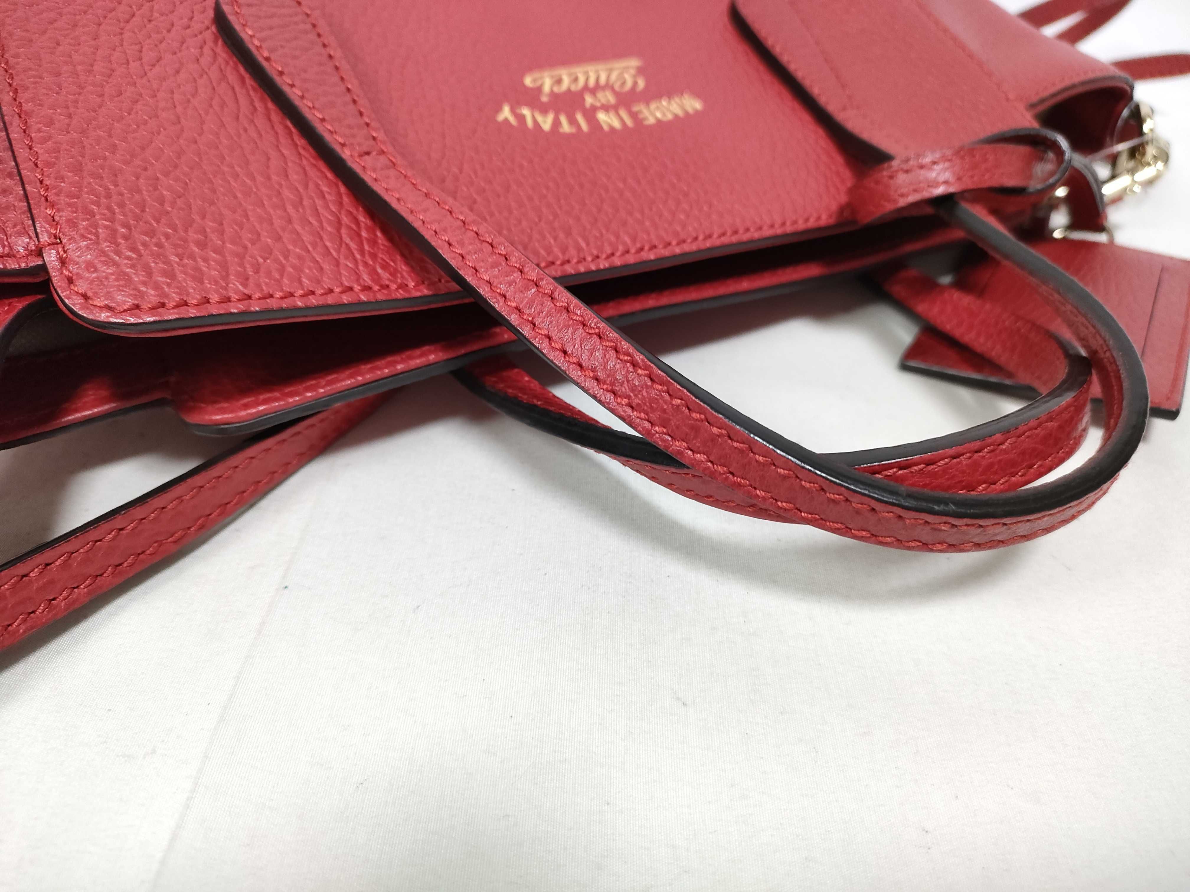 2-Way Handbag 368827 Leather Red ST Dust Bag Name Tag Handbag — view 7