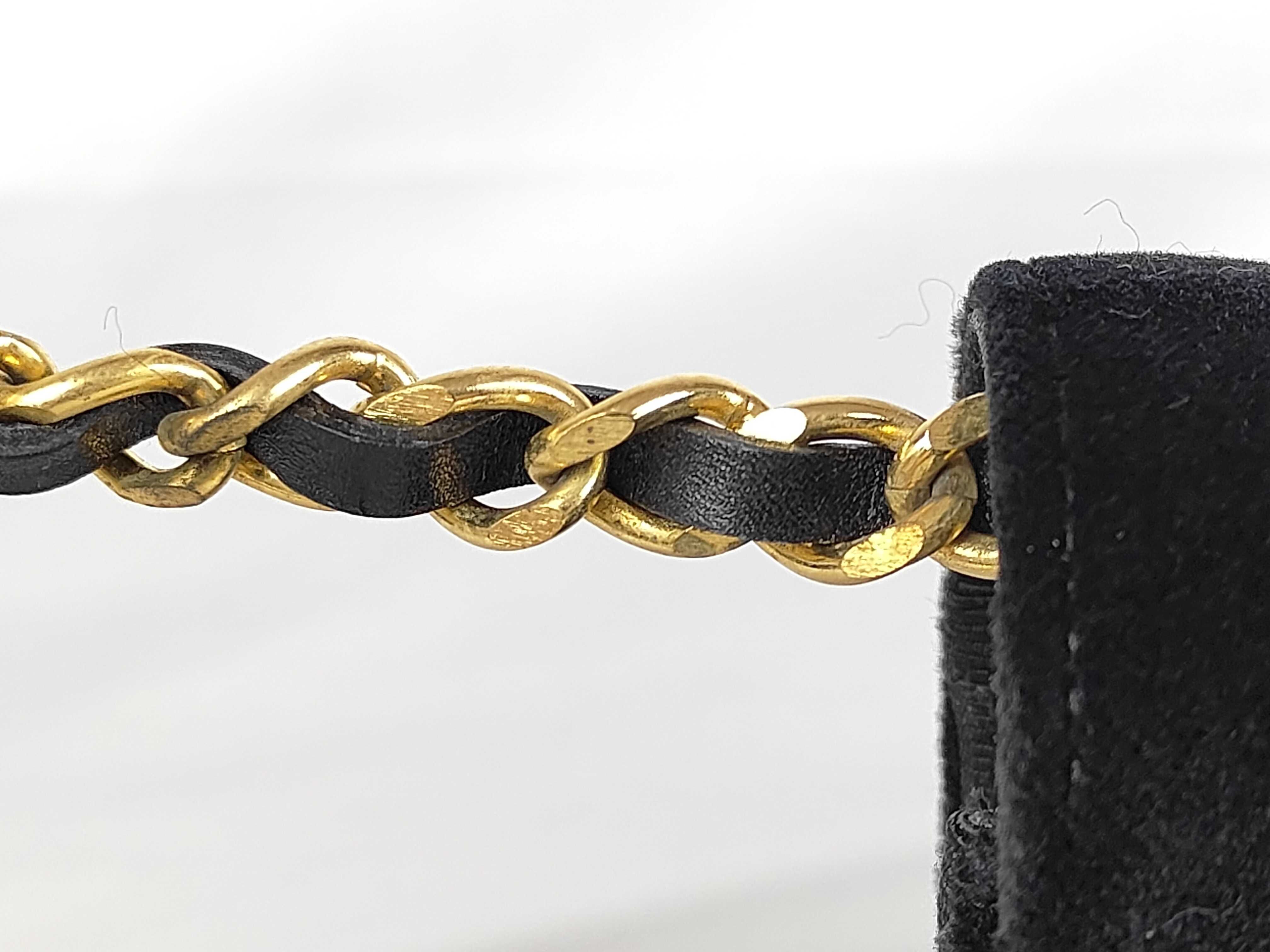 Velvet Velour Push-Lock Chain Mademoiselle Shoulder Bag — view 5