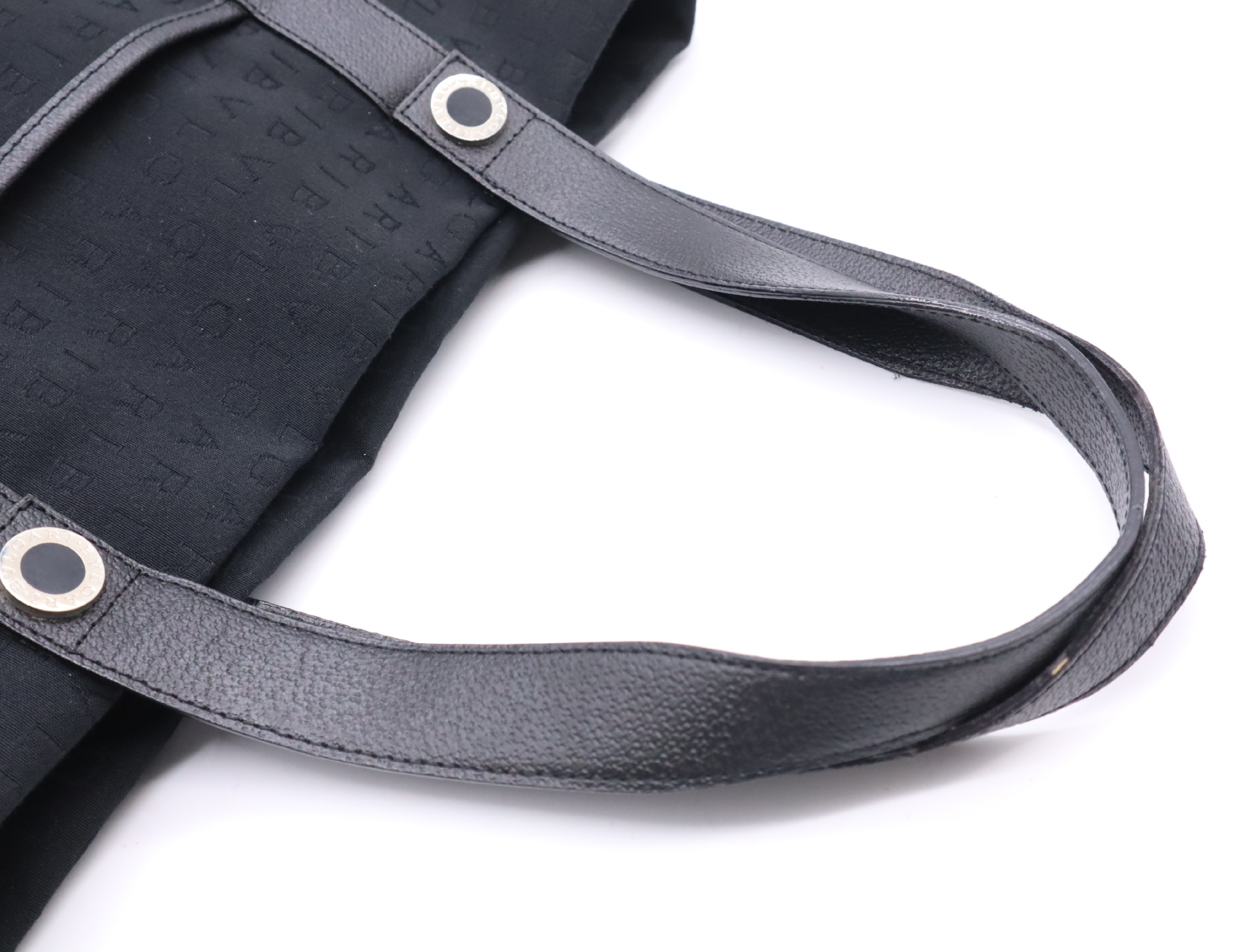 Canvas x Leather Logo Mania Tote Bag, Black, Silver Hardware, with Dust Bag — view 12