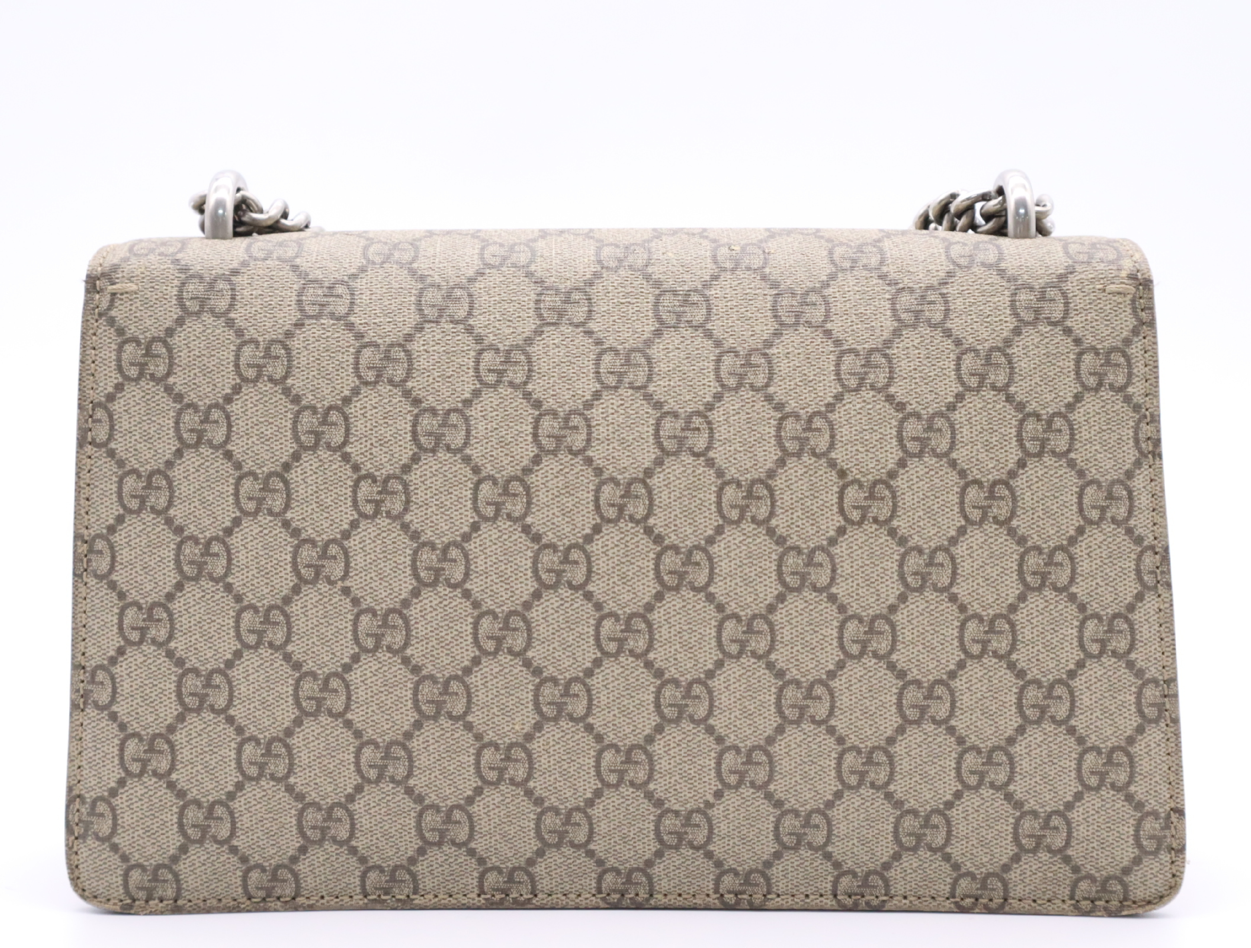 400249 Canvas x Leather Dionysus GG Supreme Chain Shoulder Bag Beige Silver Hardware Shoulder Bag — view 2
