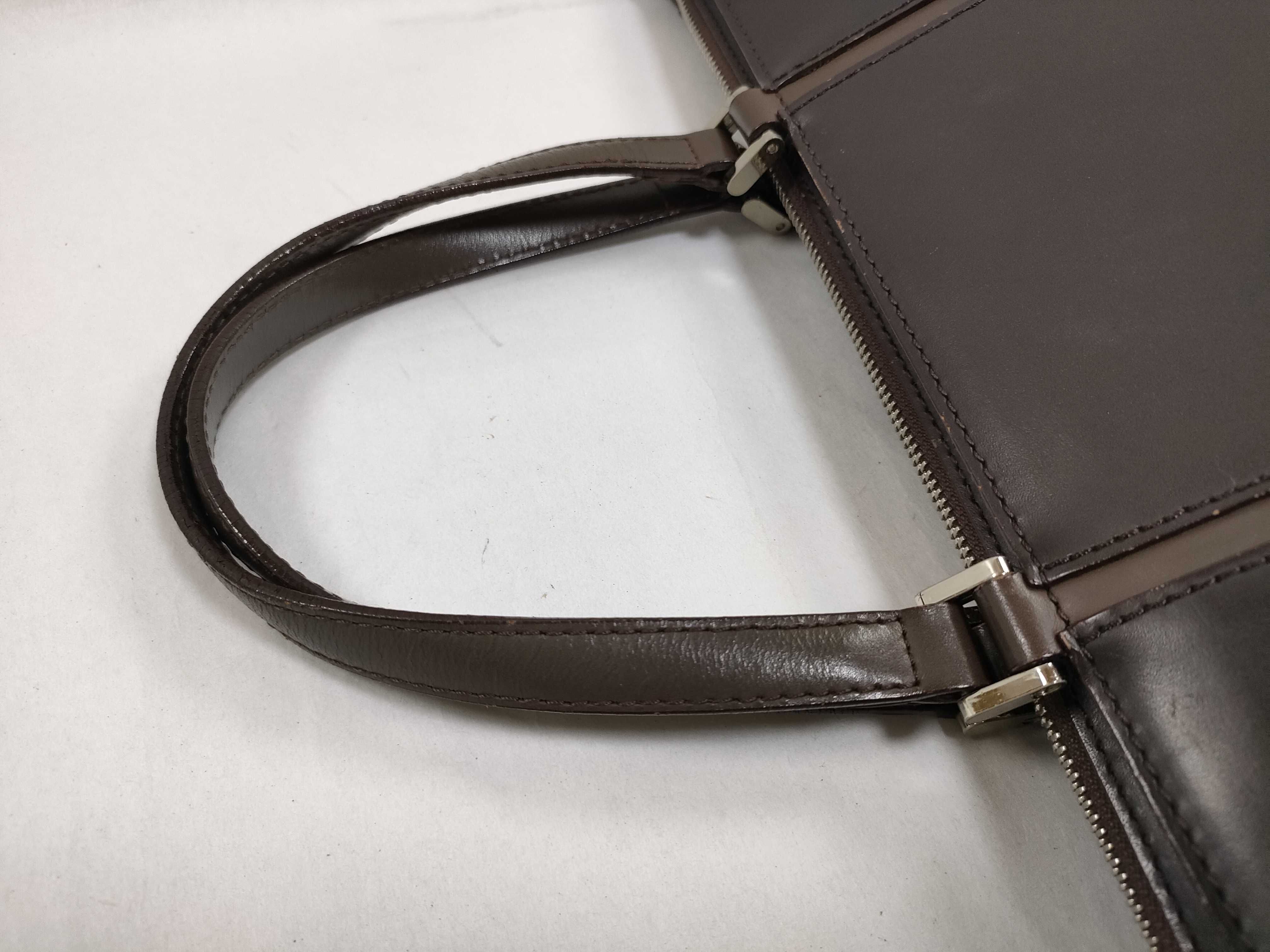 All-Leather Handbag, Dark Brown — view 3
