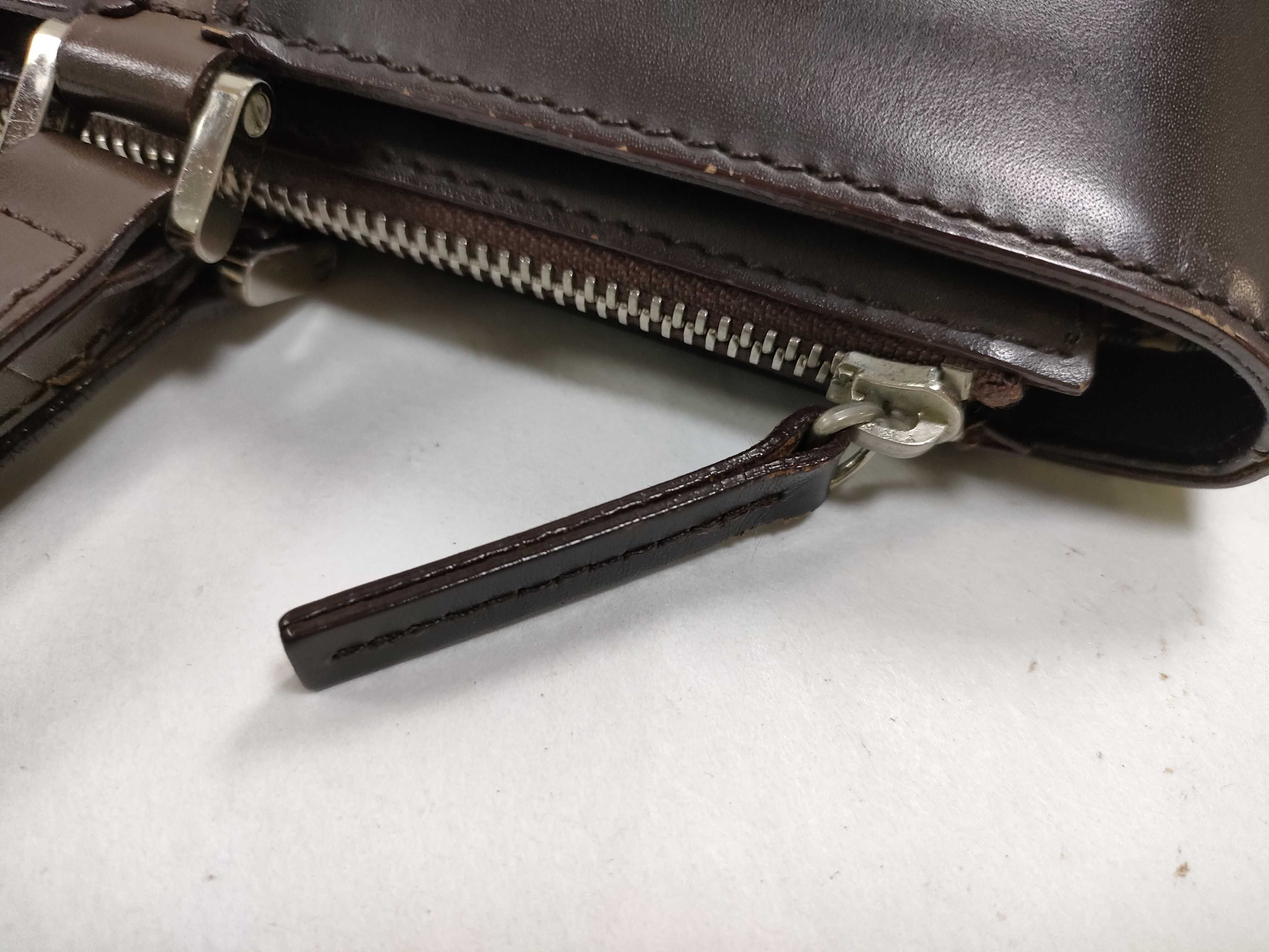 All-Leather Handbag, Dark Brown — view 7