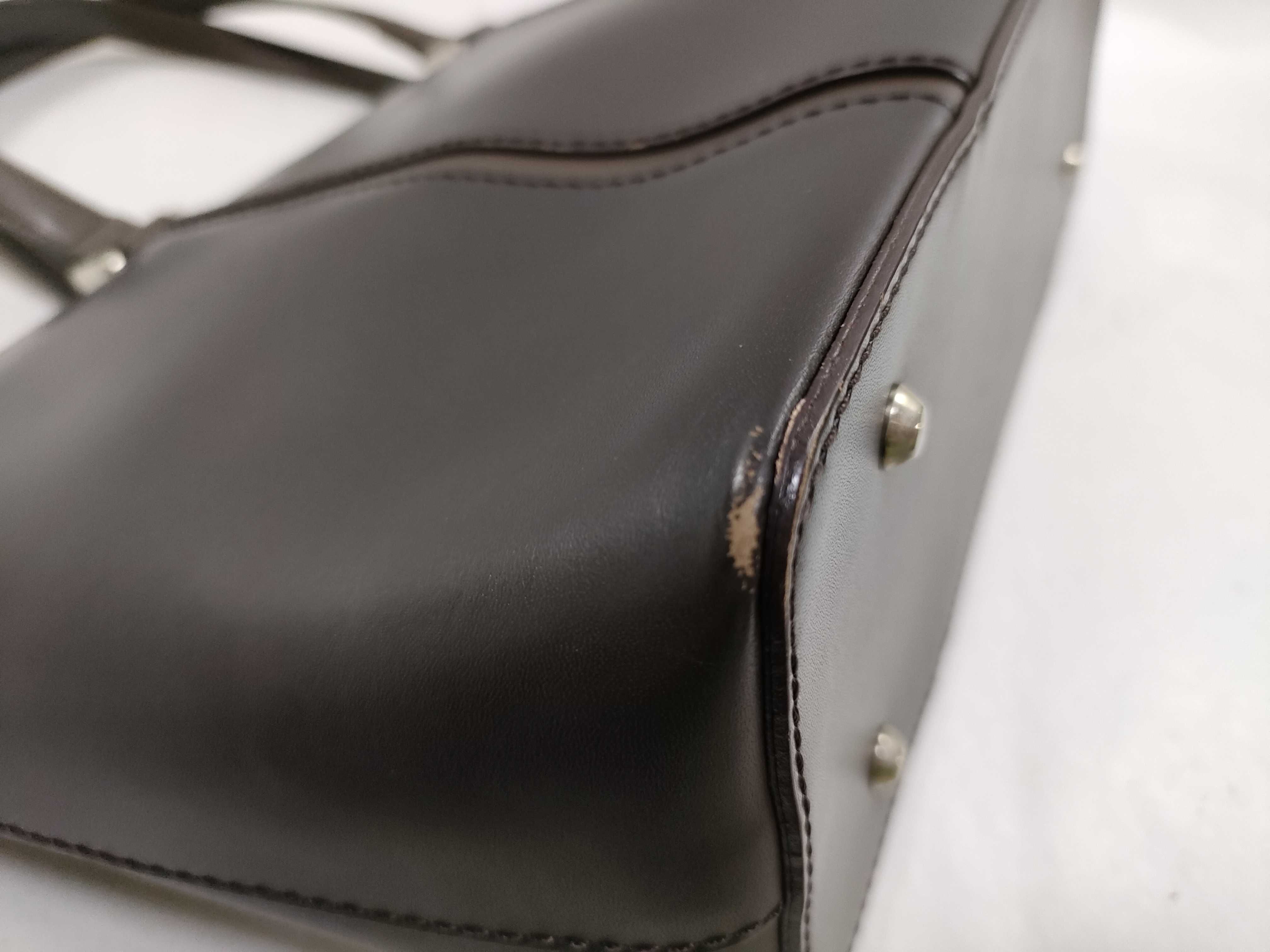 All-Leather Handbag, Dark Brown — view 8