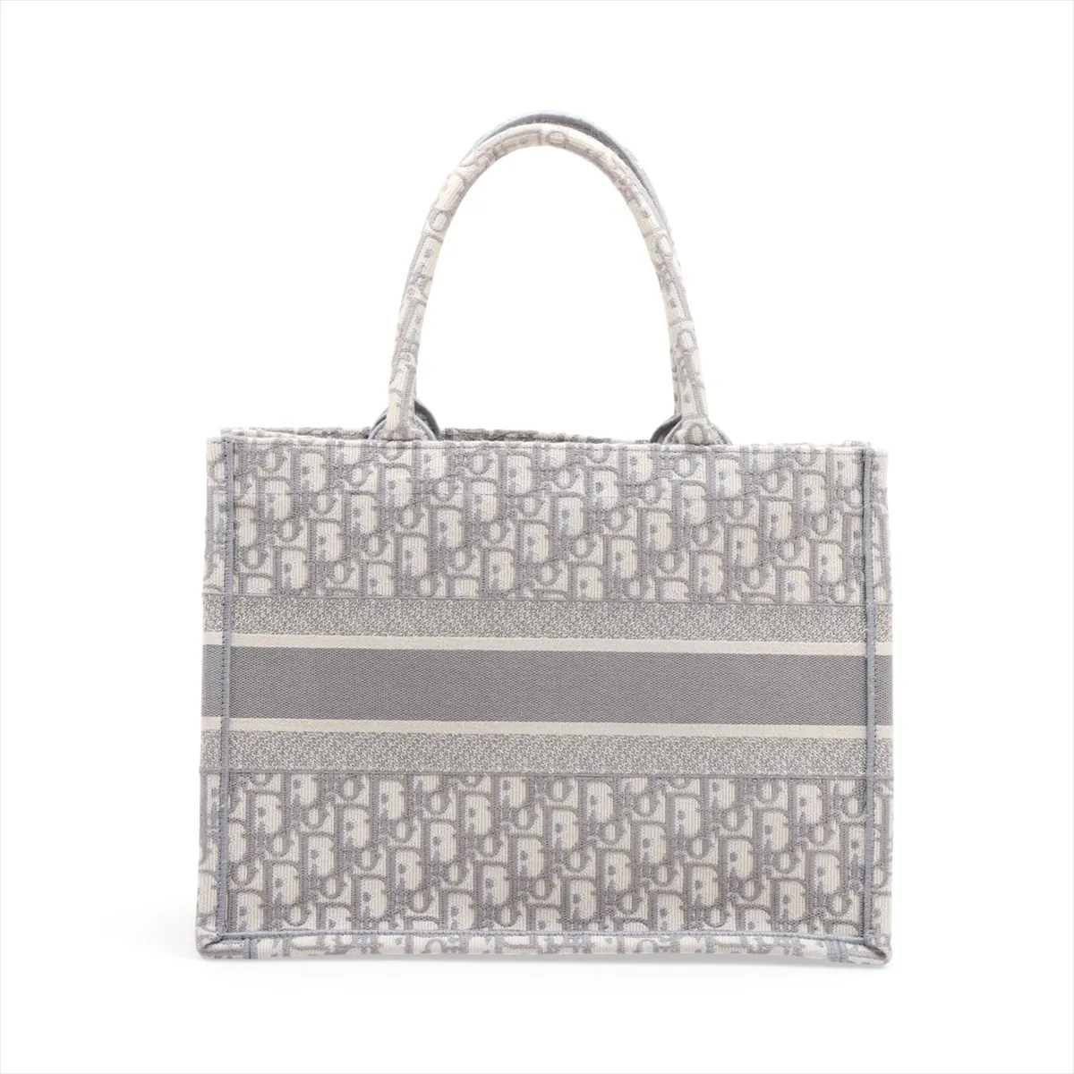 Oblique Book Tote Medium Canvas Tote Bag, Gray — view 2