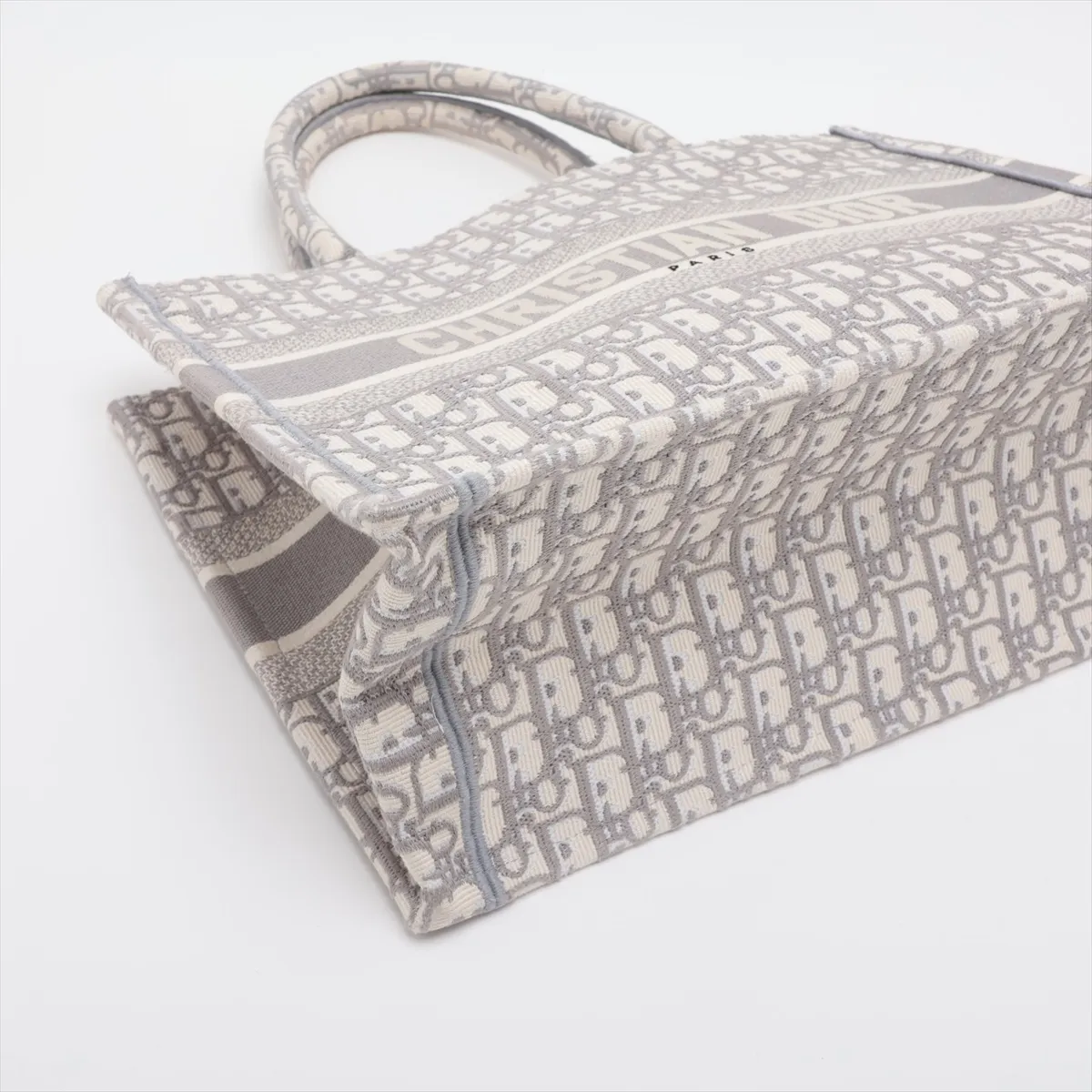 Oblique Book Tote Medium Canvas Tote Bag, Gray — view 4