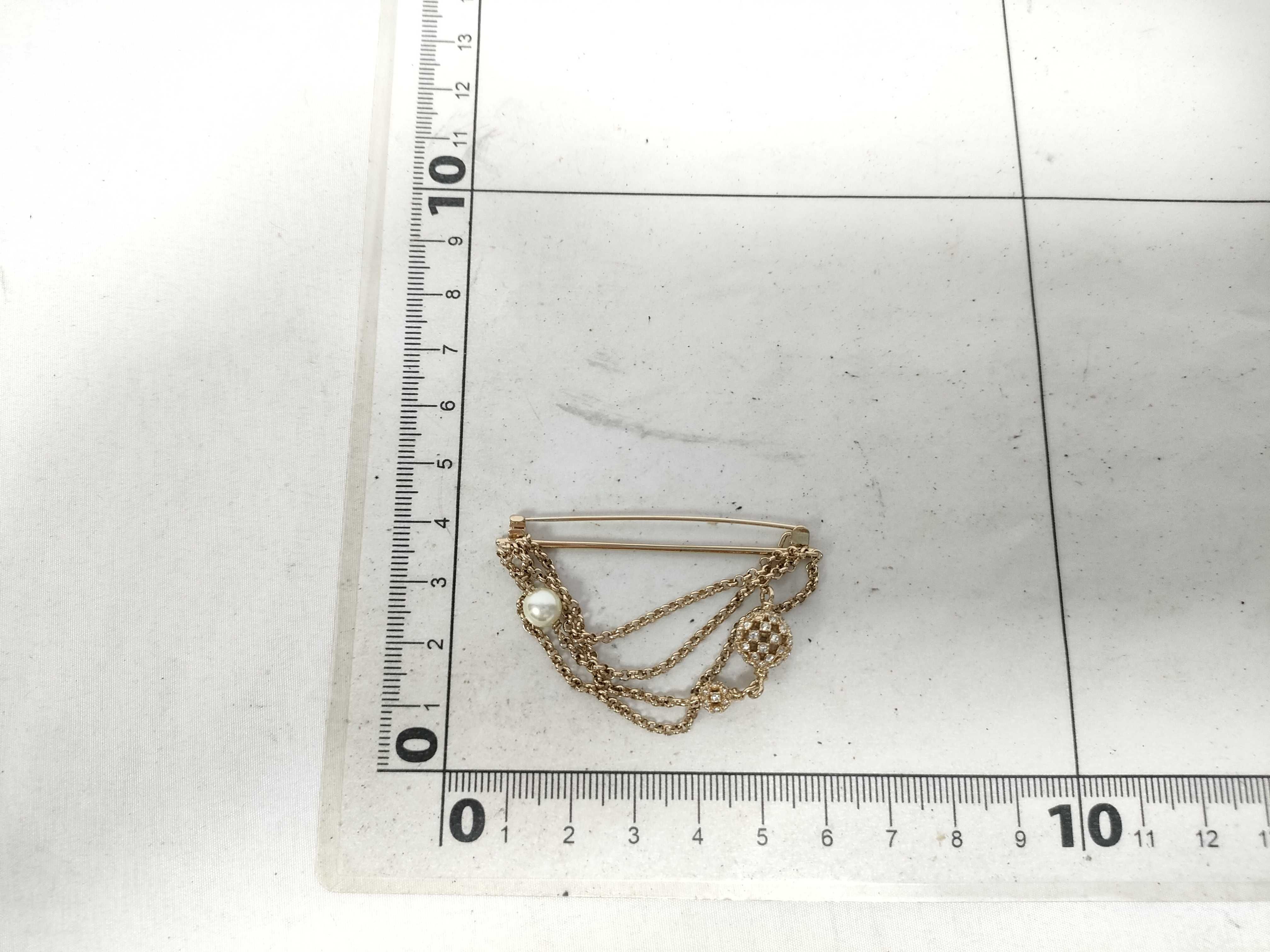 Pearl Chain Pin Brooch — view 7