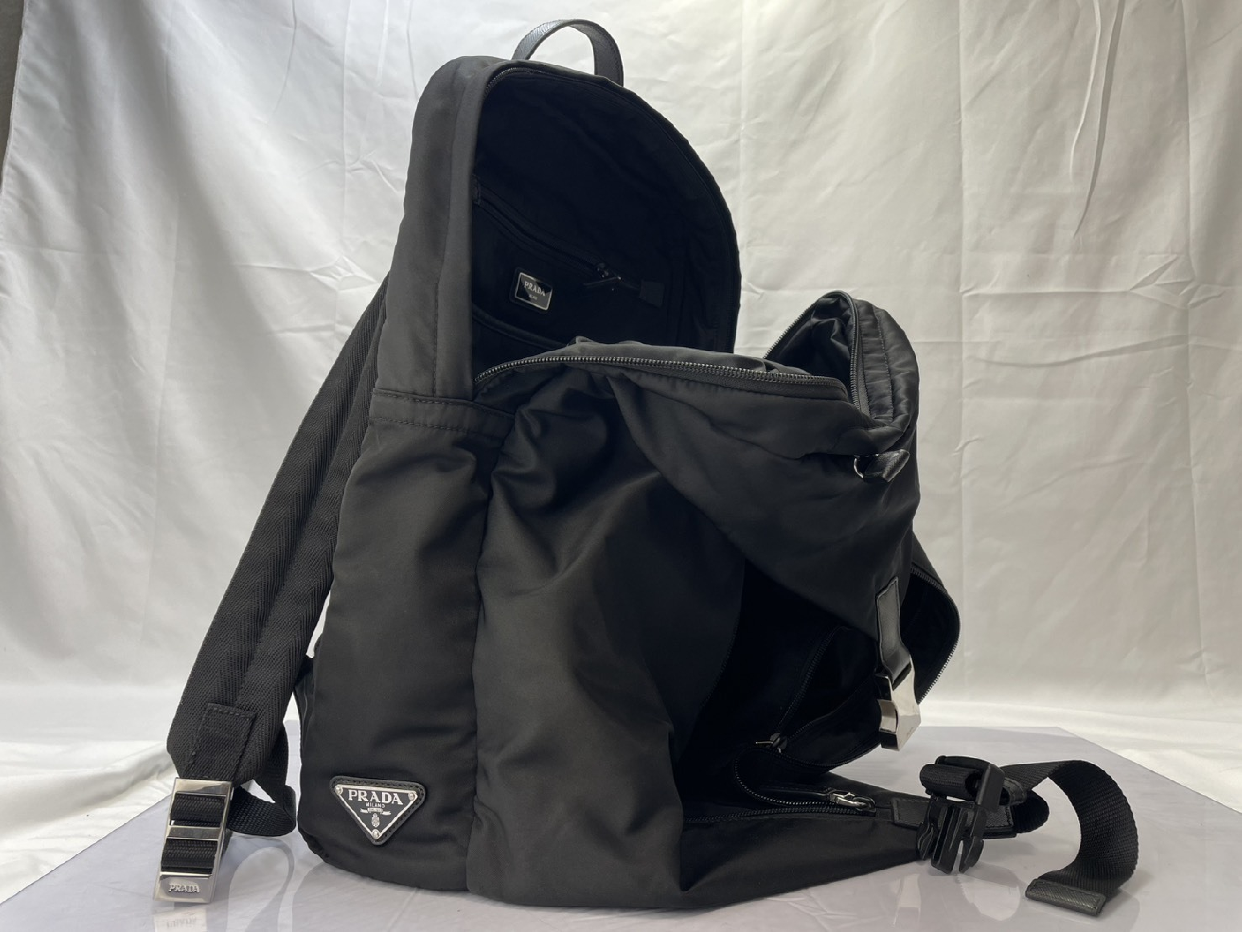 Backpack, Prada Saffiano Leather, VZ0063 Black, 2VZ028 Backpack — view 15