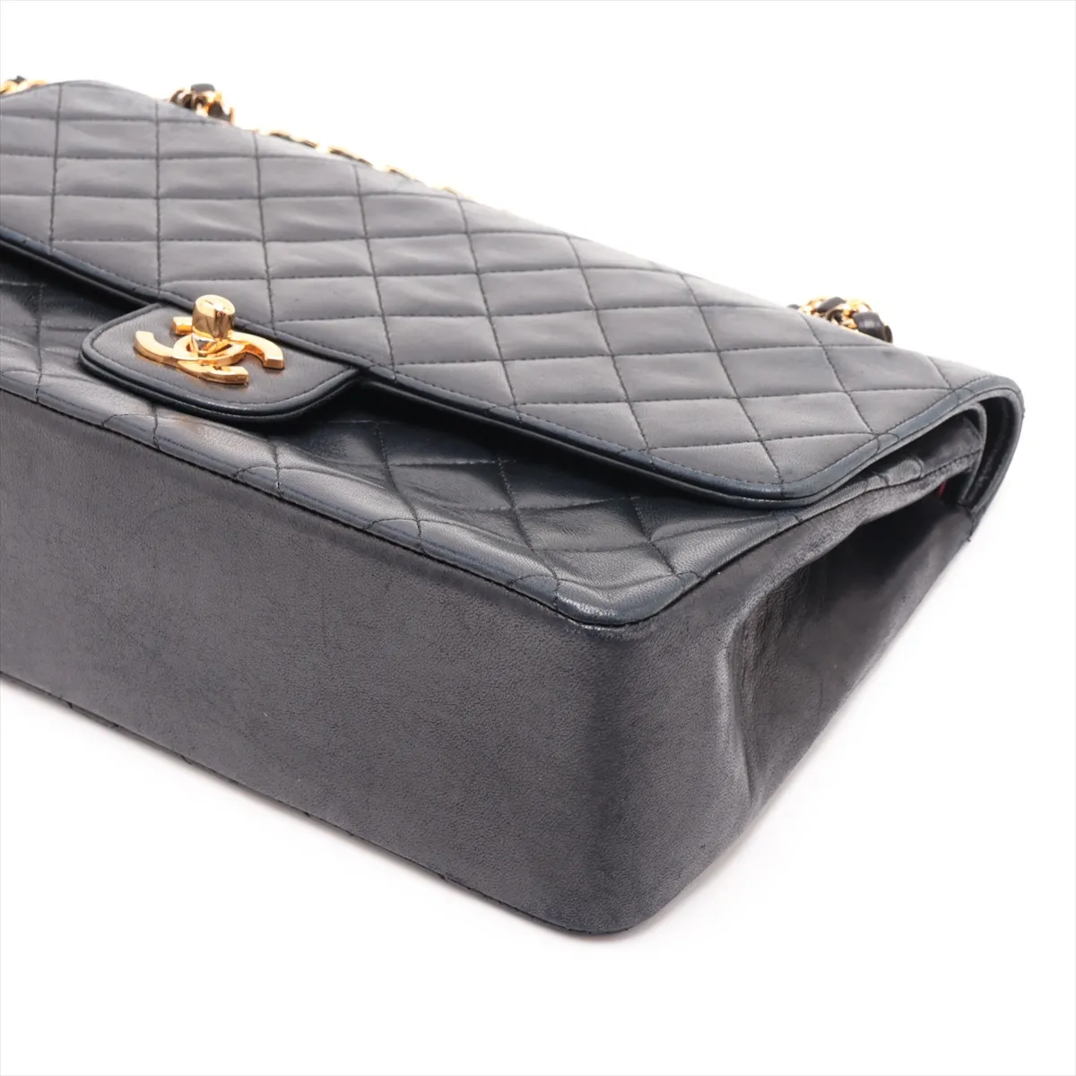 Matelassé Lambskin Double Flap Double Chain Bag, Black with Gold Hardware, 414010 (Serial Number 4-series), Aftermarket Repairs. — view 3