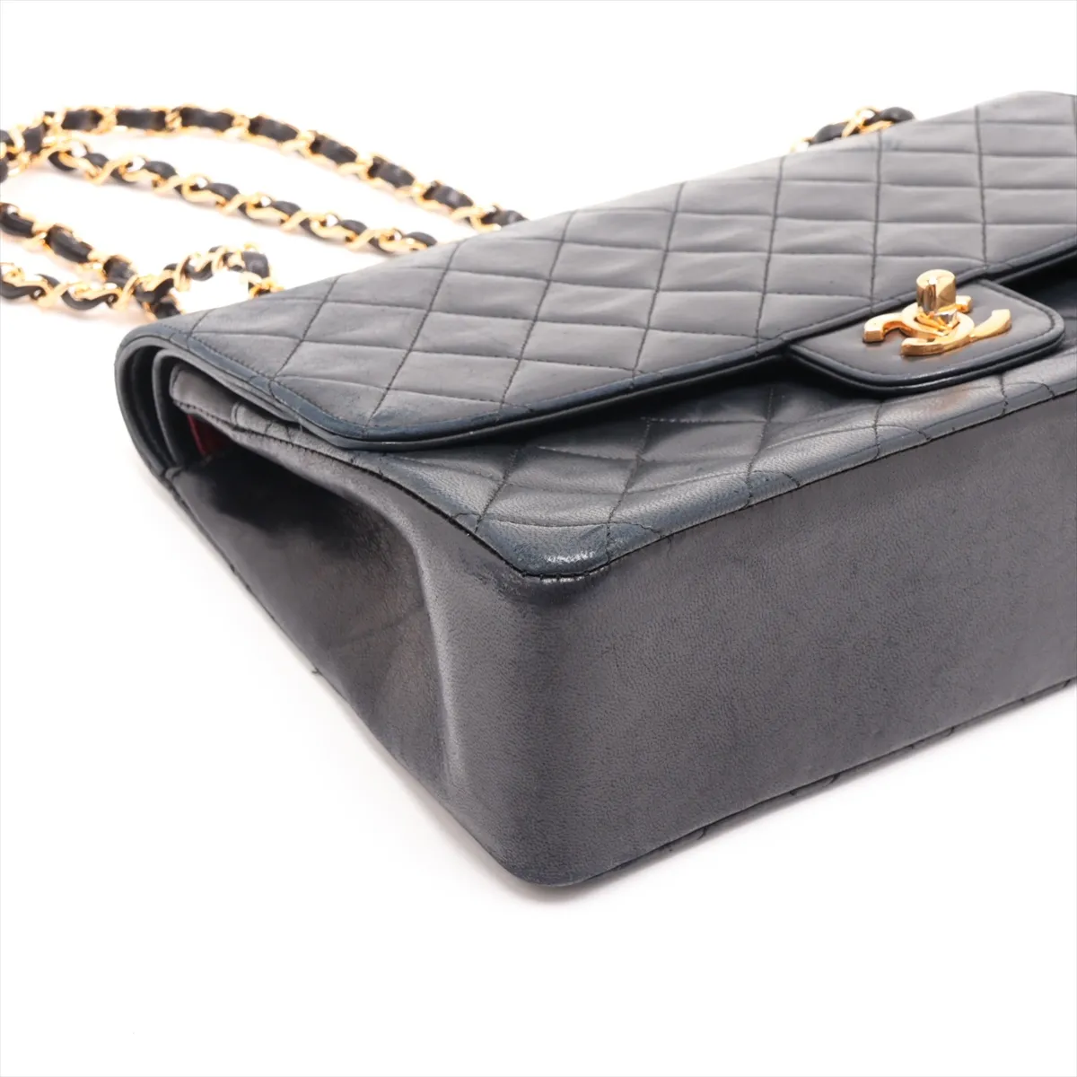 Matelassé Lambskin Double Flap Double Chain Bag, Black with Gold Hardware, 414010 (Serial Number 4-series), Aftermarket Repairs. — view 4